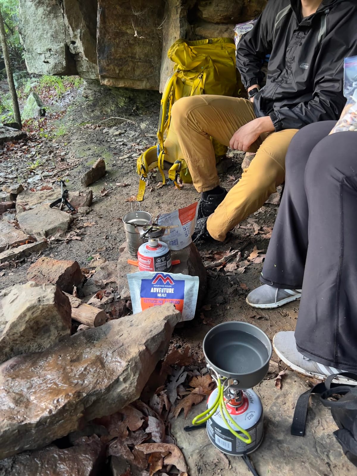 Odoland Camping Cookware Stove Set with 1.2L/0.6L Pots and Protable Stove | Stainless Steel Cup, Tank Bracket, Carabiner, Canister Stand Tripod, Fork Spoon Knive Kit for Backpacking Hiking Picnic customer photo 2