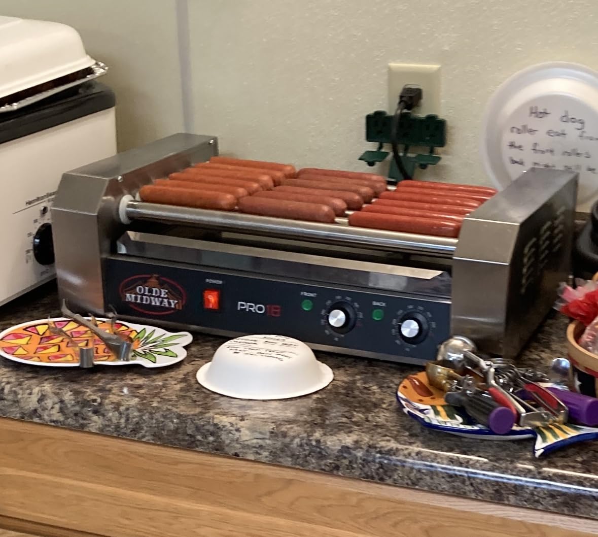 Electric 18 Hot Dog 7 Roller Grill Cooker Machine 900-Watt - Commercial Grade customer photo 2