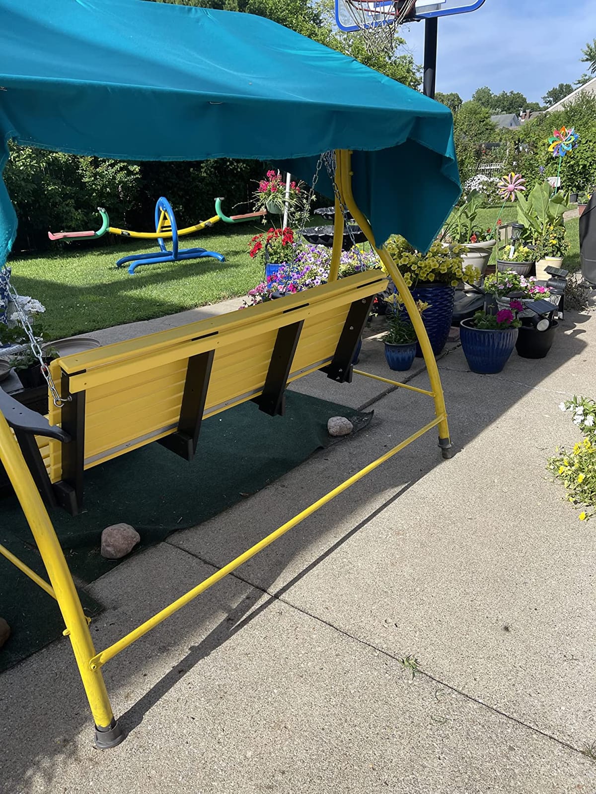 Poly Lumber Wood 5FT Porch Swing, Amish Craftsmanship Made in USA HDPE, 1000 lbs Limit, Stainless Steel Hardware customer photo 1