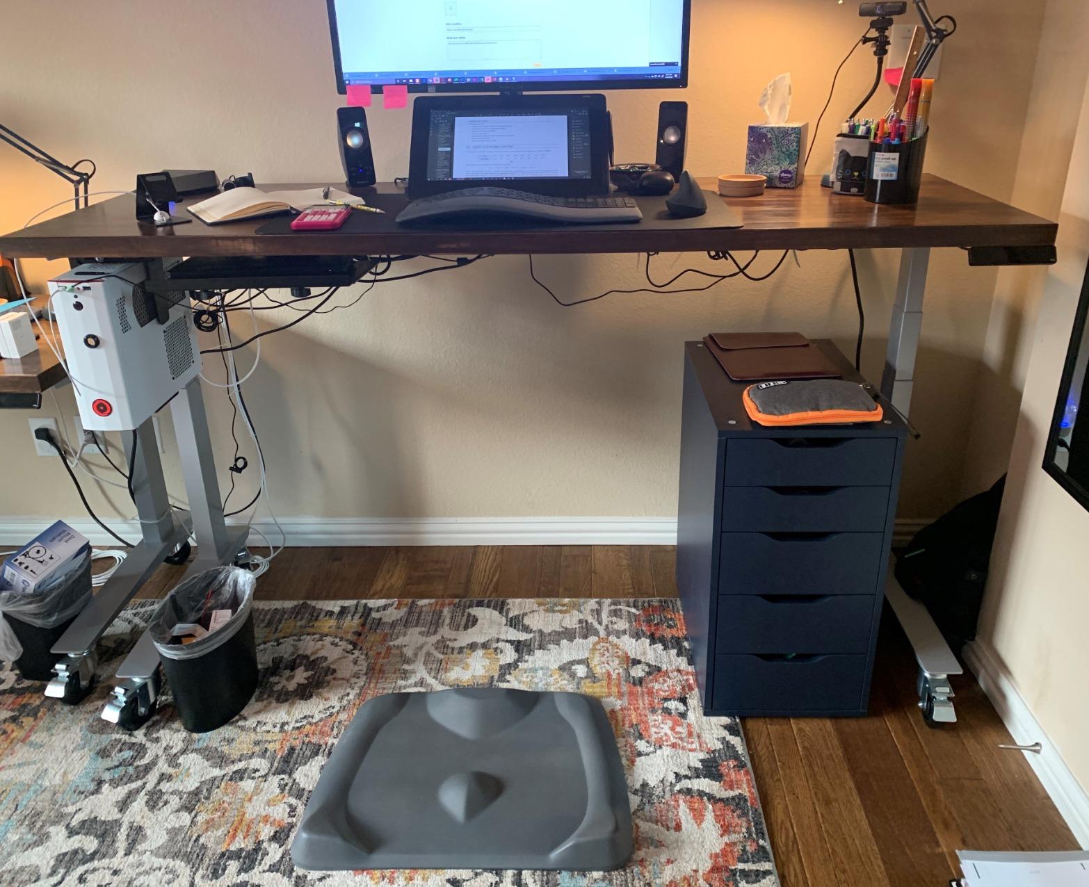 Standing Desk Mat - Topo Mini by Ergodriven | The Smaller Not-Flat Anti-Fatigue Standing Desk Mat with Calculated Terrain | Ultra-Thick Premium Comfort Foam, Durable, No PFAs or PVC | Obsidian Black customer photo 2