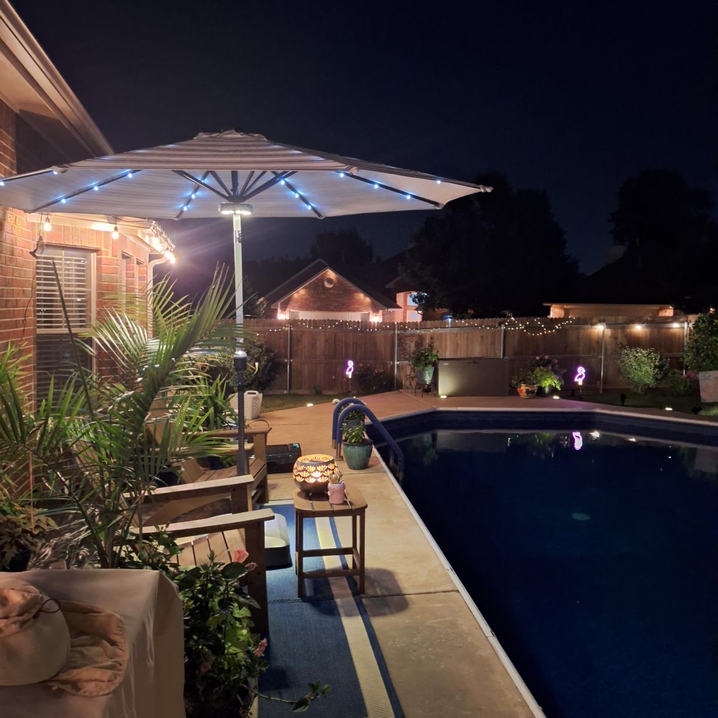 Best Choice Products 10ft Solar Polyester LED Lighted Patio Umbrella w/Tilt Adjustment and UV-Resistant Fabric - Tan customer photo 1