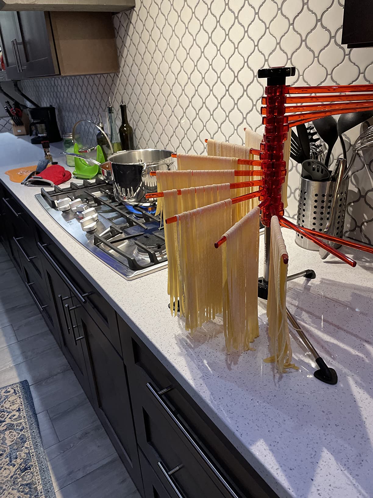 MARCATO Pasta Drying Rack, Clear customer photo 2