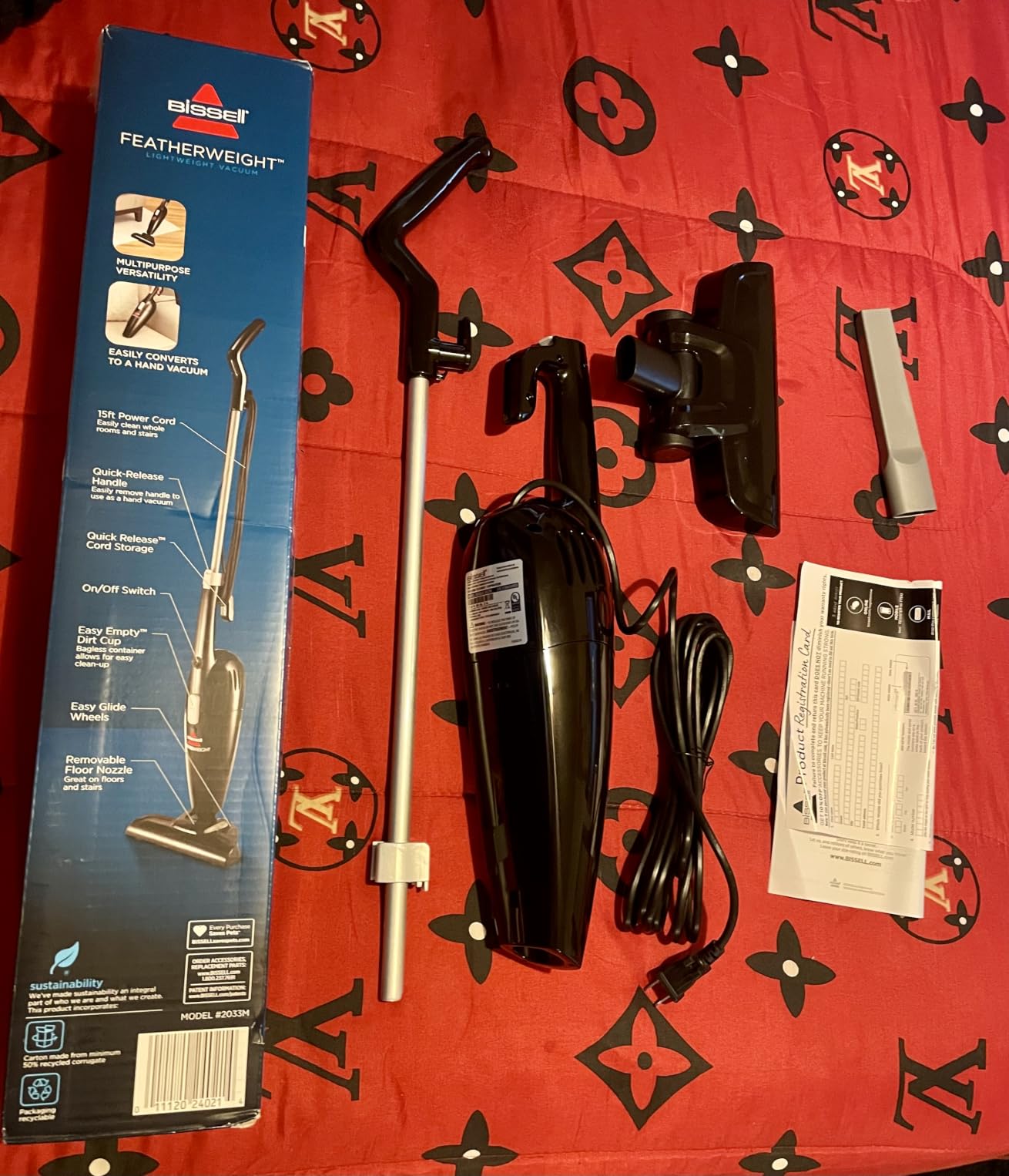 Bissell 2033 Featherweight Stick Lightweight Bagless Vacuum and Electric Broom with Crevice Tool for Hard Floors and Carpets, Blue customer photo 2