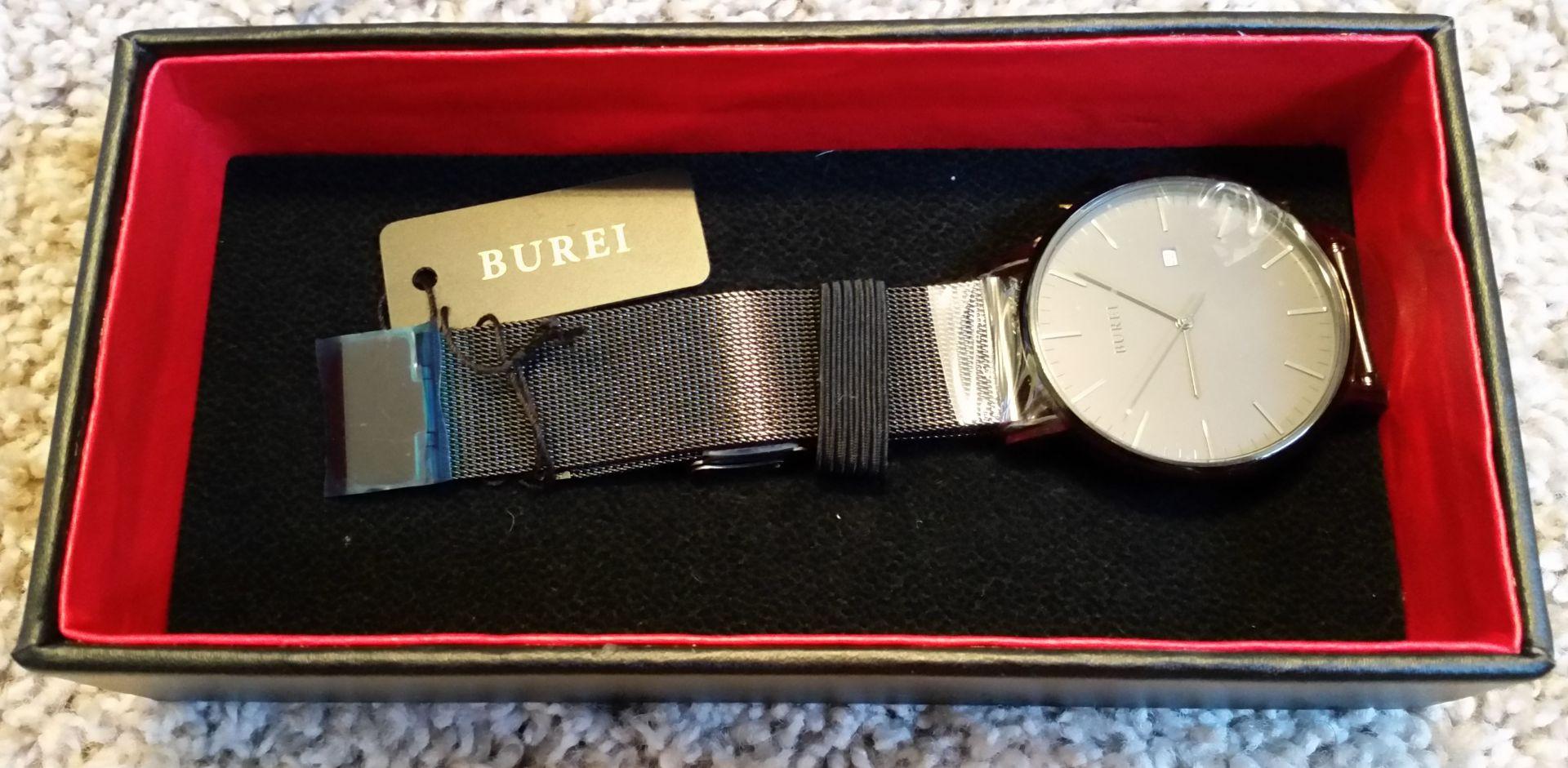 BUREI Ultra Thin Minimalist Men Watches, Leather or Stainless Steel Mesh Band, Analog Waterproof Casual Business Wristwatch, Gift for Father customer photo 2