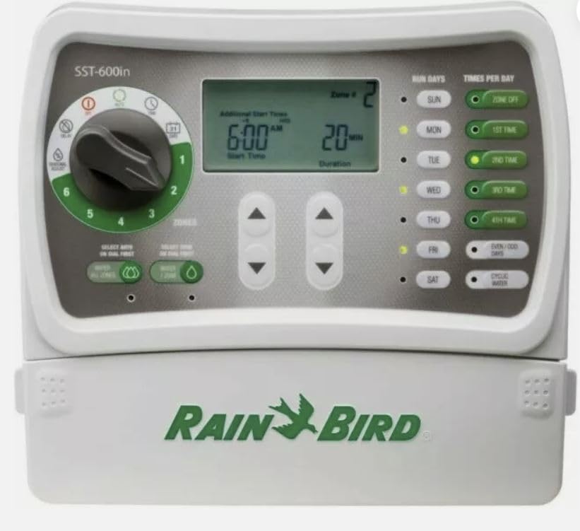 Rain Bird SST600IN Simple-to-Set Indoor Sprinkler/Irrigation System Timer/Controller, 6-Zone/Station (This New/Improved Model Replaces SST600I),Gray/Green customer photo 2