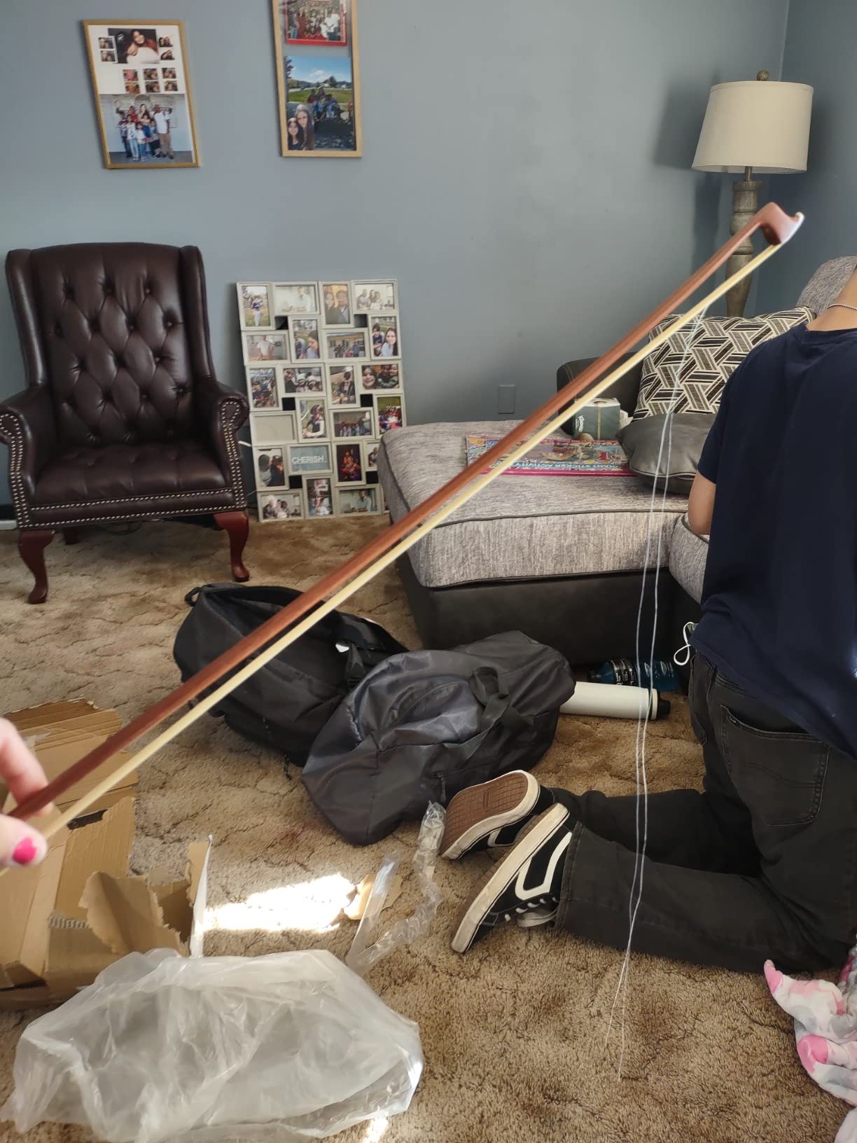Sky New Solid Wood Antique Viola Outfit with Lightweight Case, Bow and Rosin (16 Inch) customer photo 2