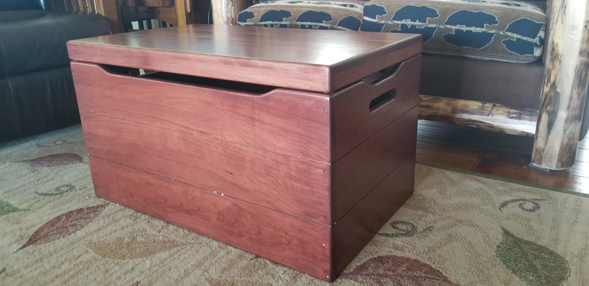 Amish Made Wooden Storage Chest Trunk Box with Lid and Handles for Bedroom, Blanket, Clothes, Anti-Slam Hinges, Handmade, Rustic, Oak Wood, Michaels Stain, 30