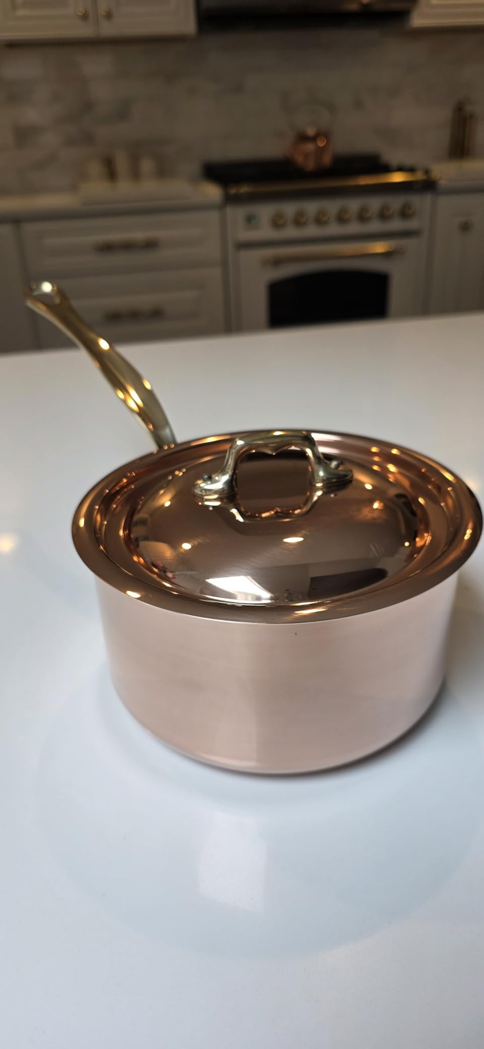 Mauviel M'Heritage 150 B 1.5mm Polished Copper & Stainless Steel Sauce Pan With Lid, And Brass Handles, 1.9-qt, Made in France customer photo 1