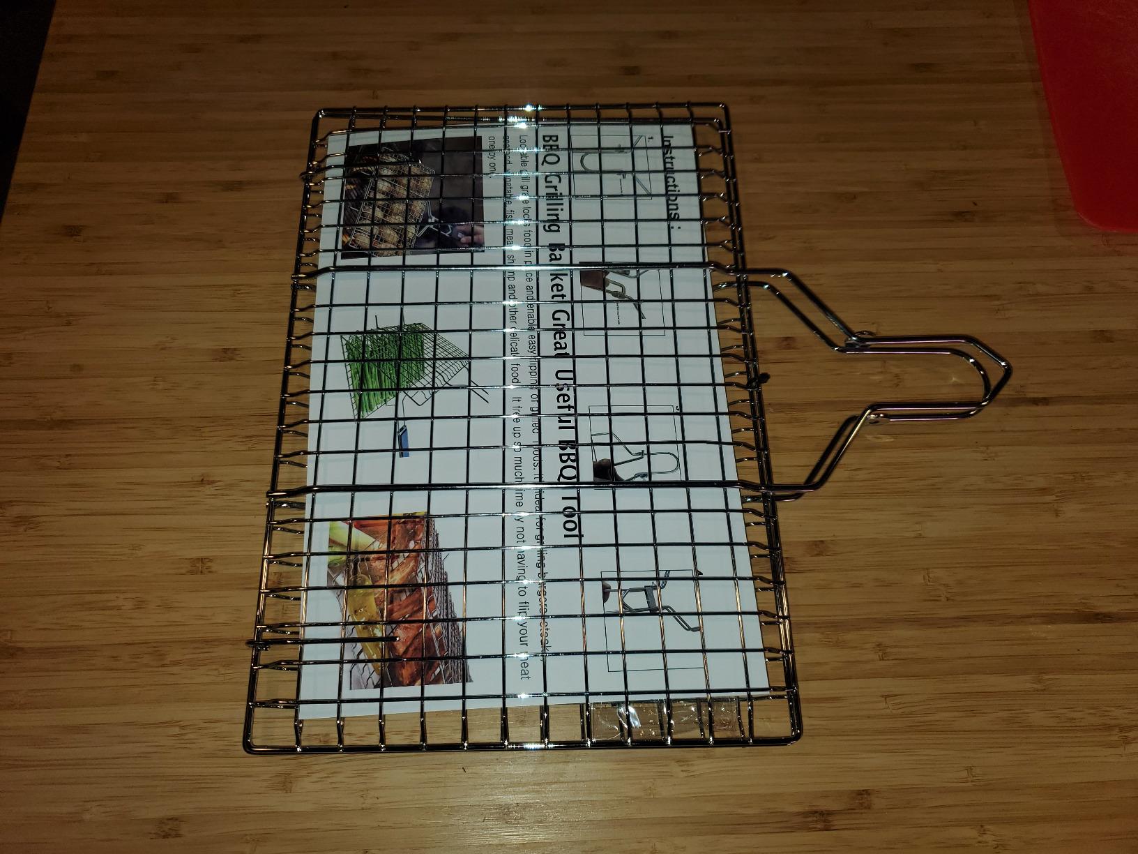 Grill Basket - Grill Baskets for Outdoor Grill, Stainless Steel Large Grilling Basket w Removable Handle, Portable Fish Grilling Rack for Grill Ideal Meat Fish Vegetables Grilling Accessories customer photo 1