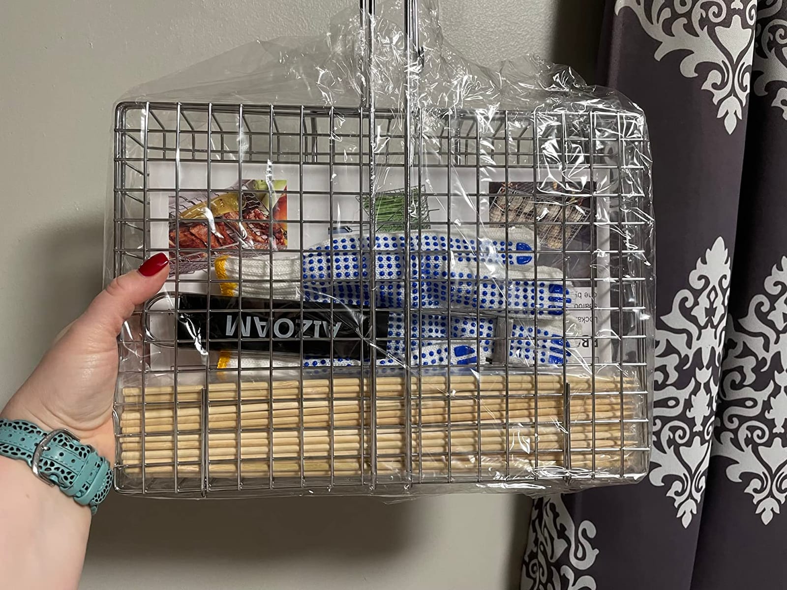 Grill Basket - Grill Baskets for Outdoor Grill, Stainless Steel Large Grilling Basket w Removable Handle, Portable Fish Grilling Rack for Grill Ideal Meat Fish Vegetables Grilling Accessories customer photo 2