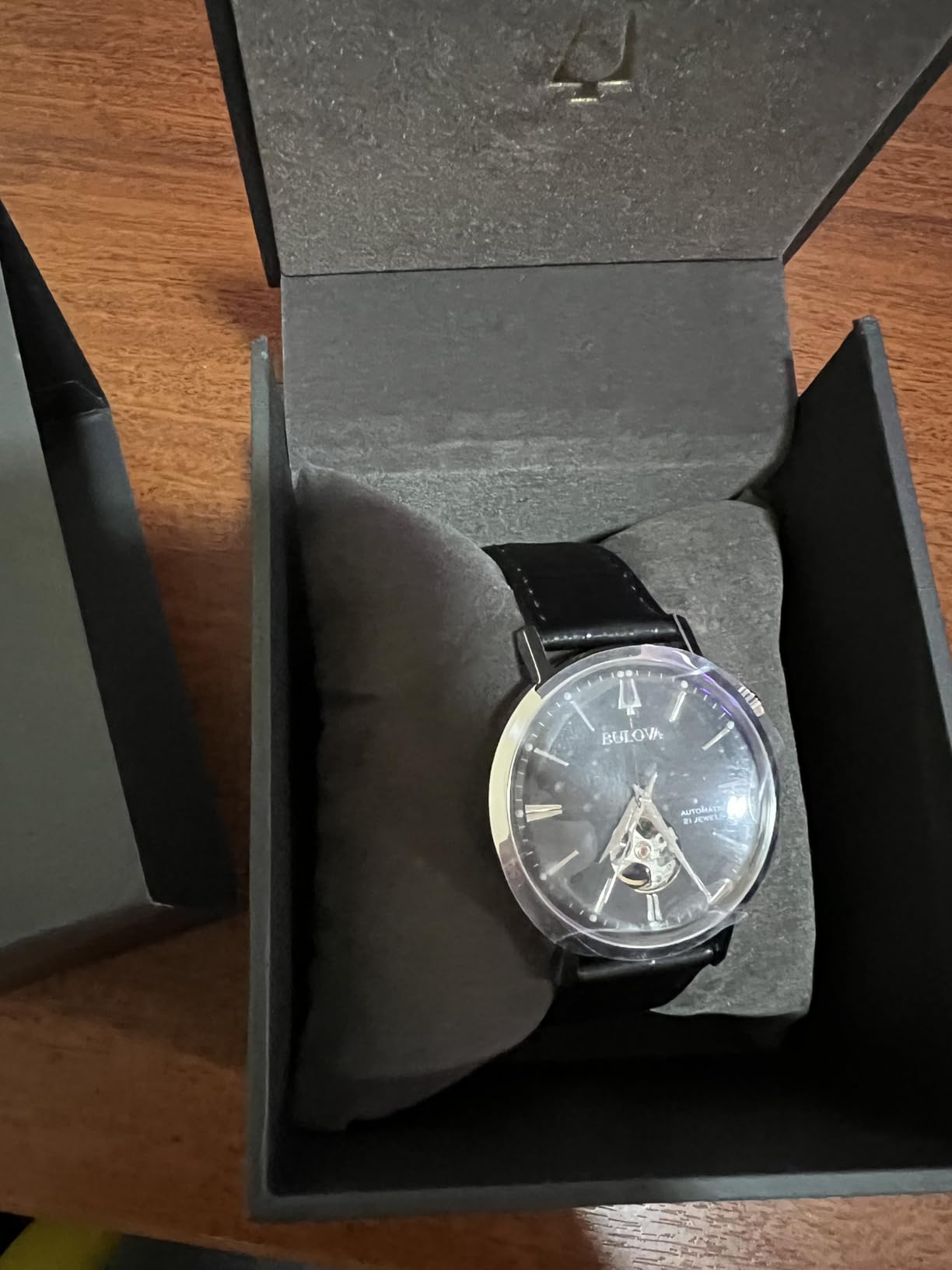 Bulova Men's Classic Aerojet 3-Hand Automatic Leather Strap Watch, Open Aperture, 40-Hour Power Reserve, Double Curved Mineral Crystal, 41mm customer photo 2