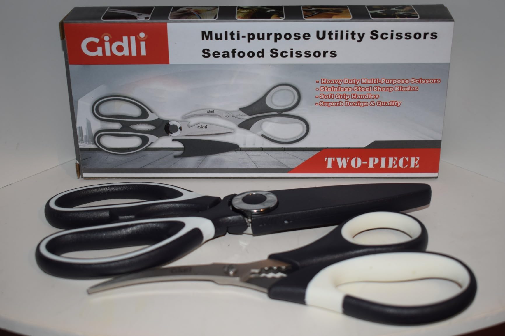 Gidli Kitchen Shears & Seafood Scissors Set - Lifetime Replace. Warranty | Gidli Heavy Duty Utility Stainless Steel All Purpose Ultra Sharp Scissors for Meat, Poultry, Food & Cooking - Dishwasher Safe customer photo 1
