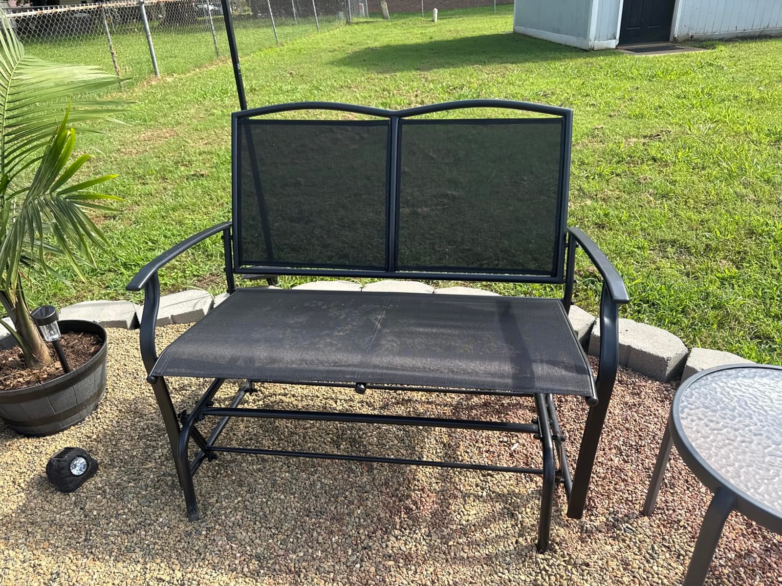 Best Choice Products 2-Person Outdoor Patio Swing Glider Steel Bench Loveseat Rocker for Deck, Porch w/Textilene Fabric, Steel Frame - Brown customer photo 1