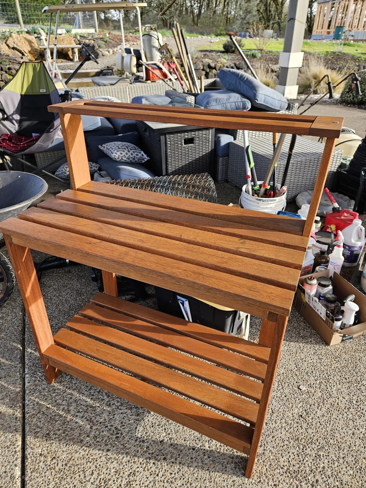 Furinno FG17478 Tioman Outdoor Patio Furniture Hardwood Potting Bench, Natural customer photo 1