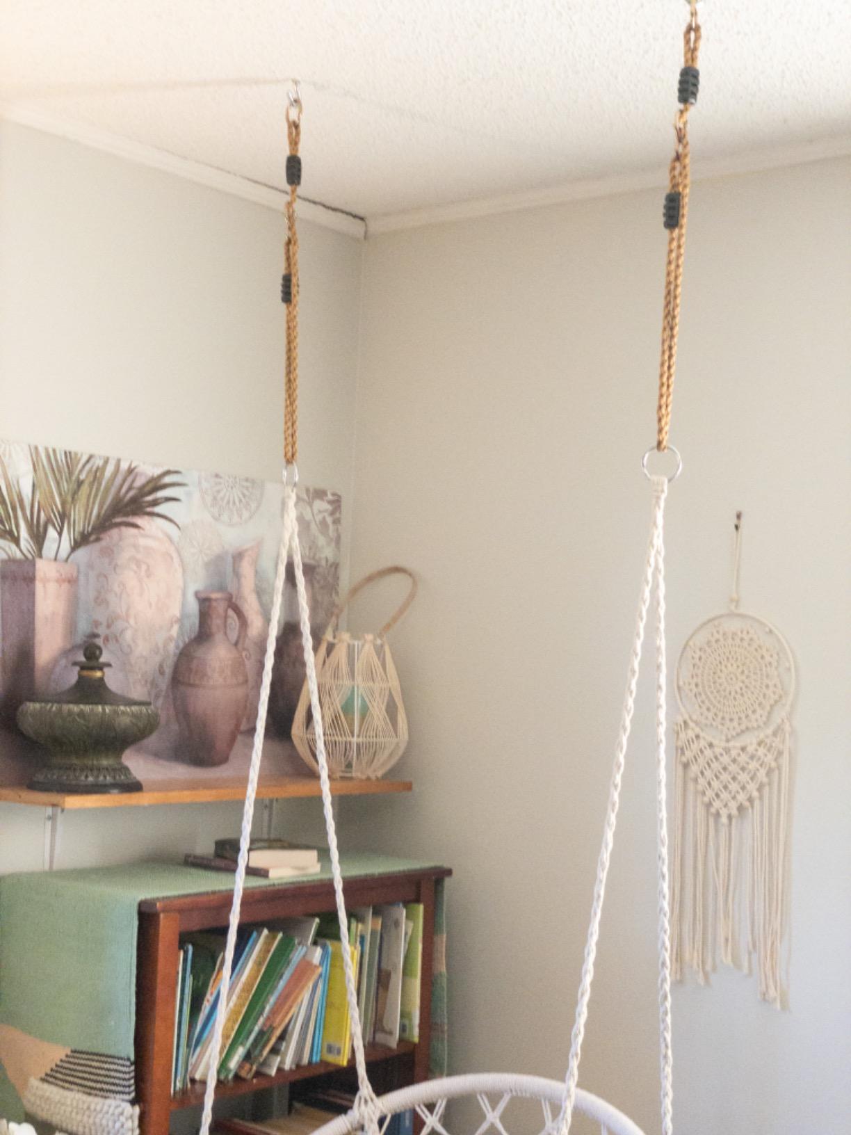 Sorbus Stylish Boho Swing Chair - Premium Cotton Ceiling Swing for Durability, Decorative Macrame Hanging Hammock Chair - Use Indoor, Outdoor Chair, Patio Porch, Garden, Meditation, Gifts- Max 250Lbs customer photo 2