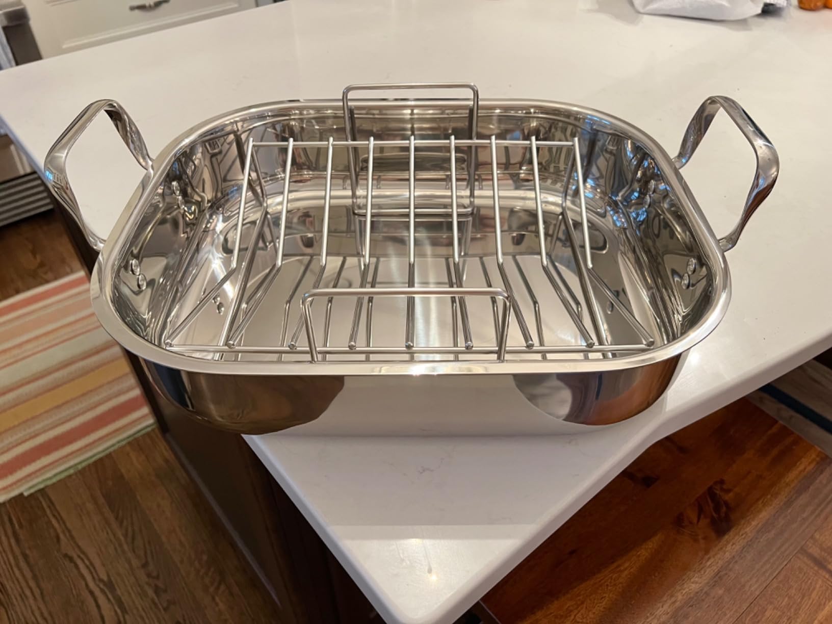 Cooks Standard Classic 16 x 13 Inch Stainless Steel Roaster Pan with V-Shaped Rack, Turkey Roasting Pan with Rack, Large Capacity, Oven and Dishwasher Safe customer photo 1