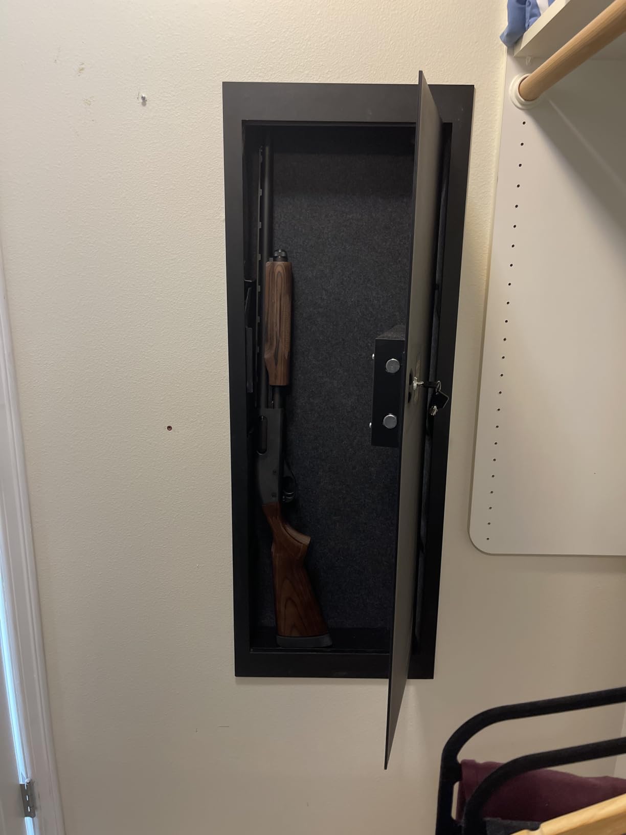 SnapSafe in Wall Long Gun Safe - Secure Heavy Duty Flush Security Safe with Digital Keypad - Use as a Gun Cabinet, Rifle Safe, or Home Safe for Valuables - Installs in Minutes, 44 x 16.25 x 4 Inches customer photo 2