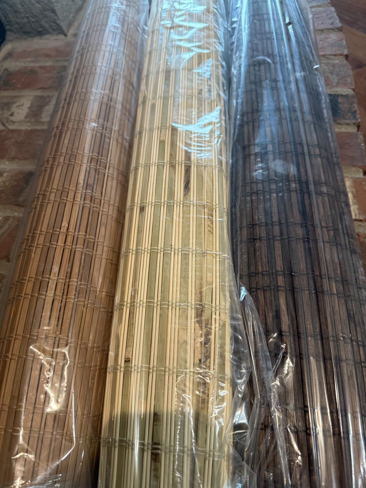 ARLO BLINDS Sheer Bamboo Roman Shades with Valance - Tuscan, 34