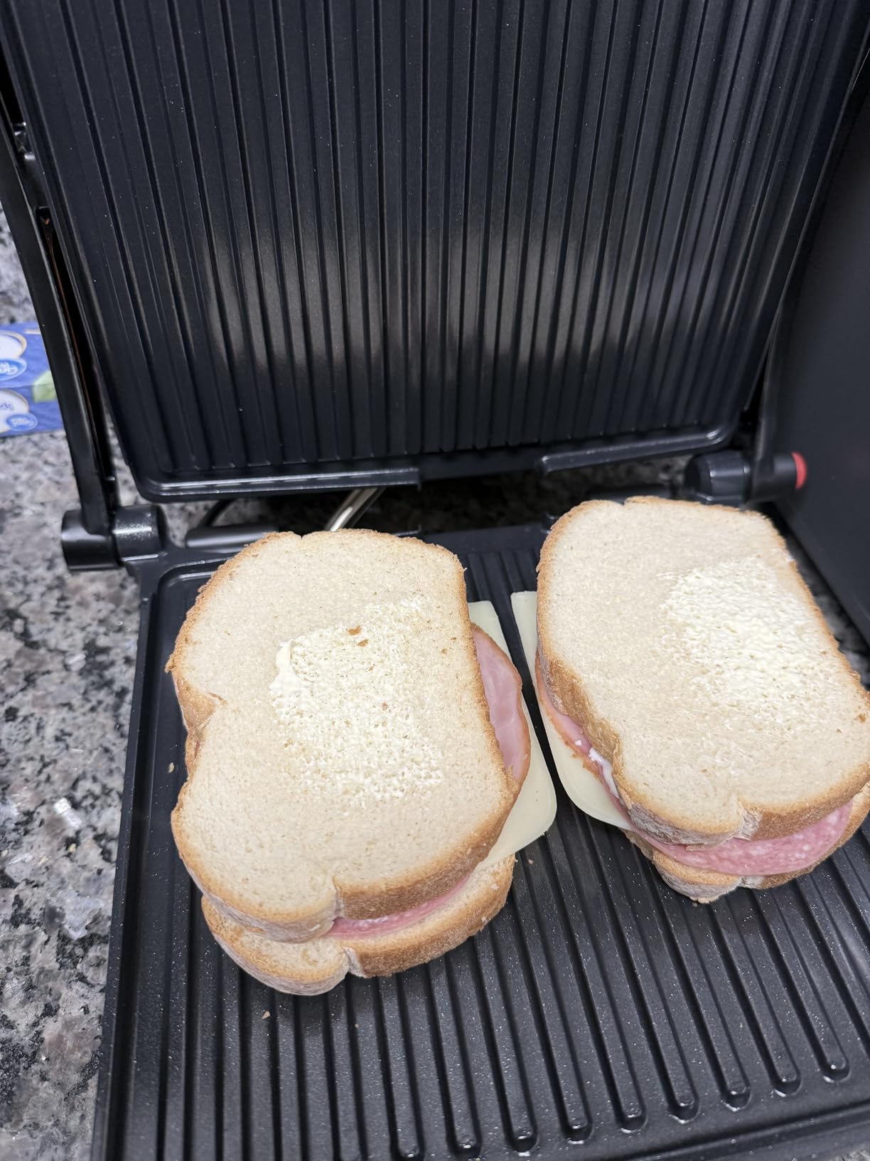 Chefman Panini Press Grill and Gourmet Sandwich Maker Non-Stick Coated Plates, Opens 180 Degrees to Fit Any Type or Size of Food, Stainless Steel Surface and Removable Drip Tray, 4 Slice, Black customer photo 2