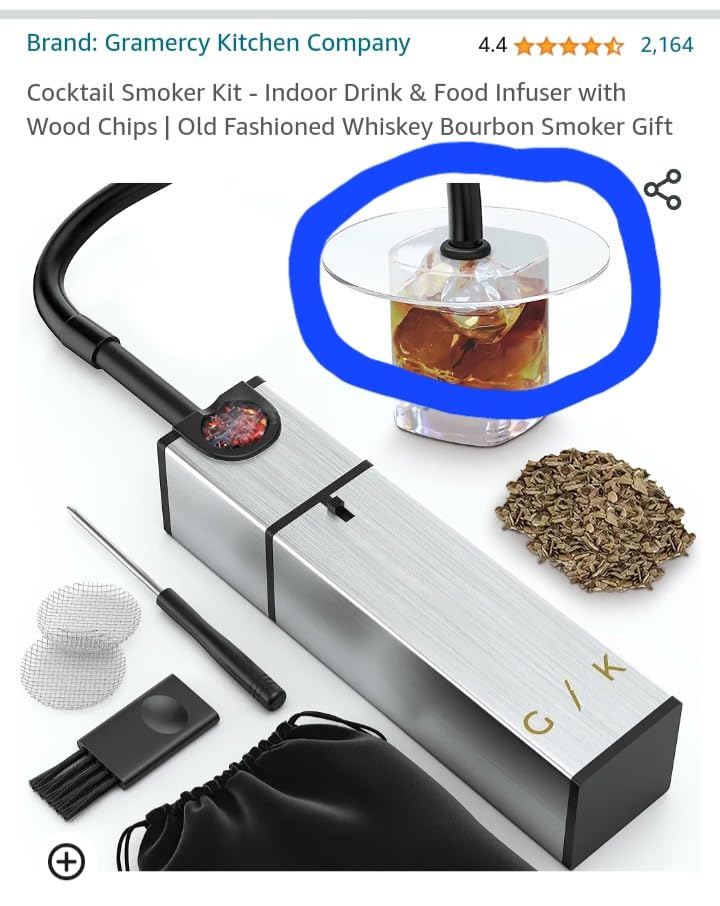 Gramercy Cocktail Smoker Kit - Indoor Drink & Food Infuser with Wood Chips | Gift Box, Cleaning Brush and Accessories Incl., Old Fashioned Whiskey Bourbon, Smoker Gift, Gift for Men customer photo 1
