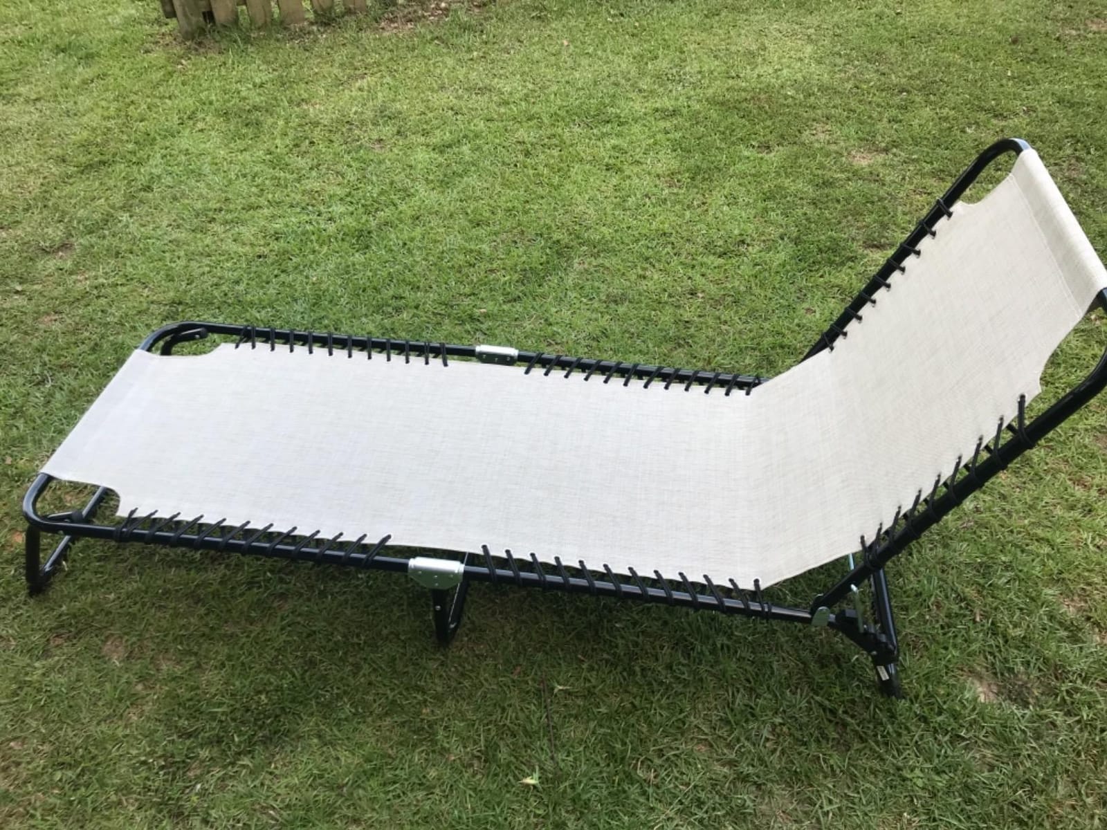Outsunny Folding Chaise Lounge Chair Outdoor Mesh Seat Gray | Patio Sun Tanning Chair, Outdoor Chaise Lounge, Breathable Mesh Seat, Beach, Poolside, Yard customer photo 1