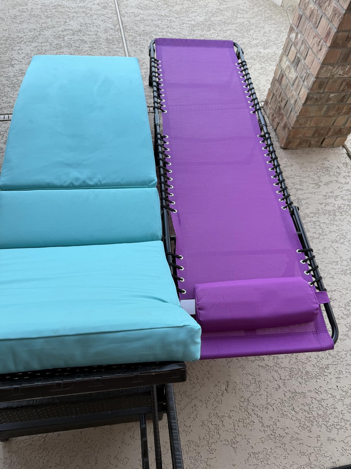 Outsunny Folding Chaise Lounge Chair Outdoor Mesh Seat Gray | Patio Sun Tanning Chair, Outdoor Chaise Lounge, Breathable Mesh Seat, Beach, Poolside, Yard customer photo 2