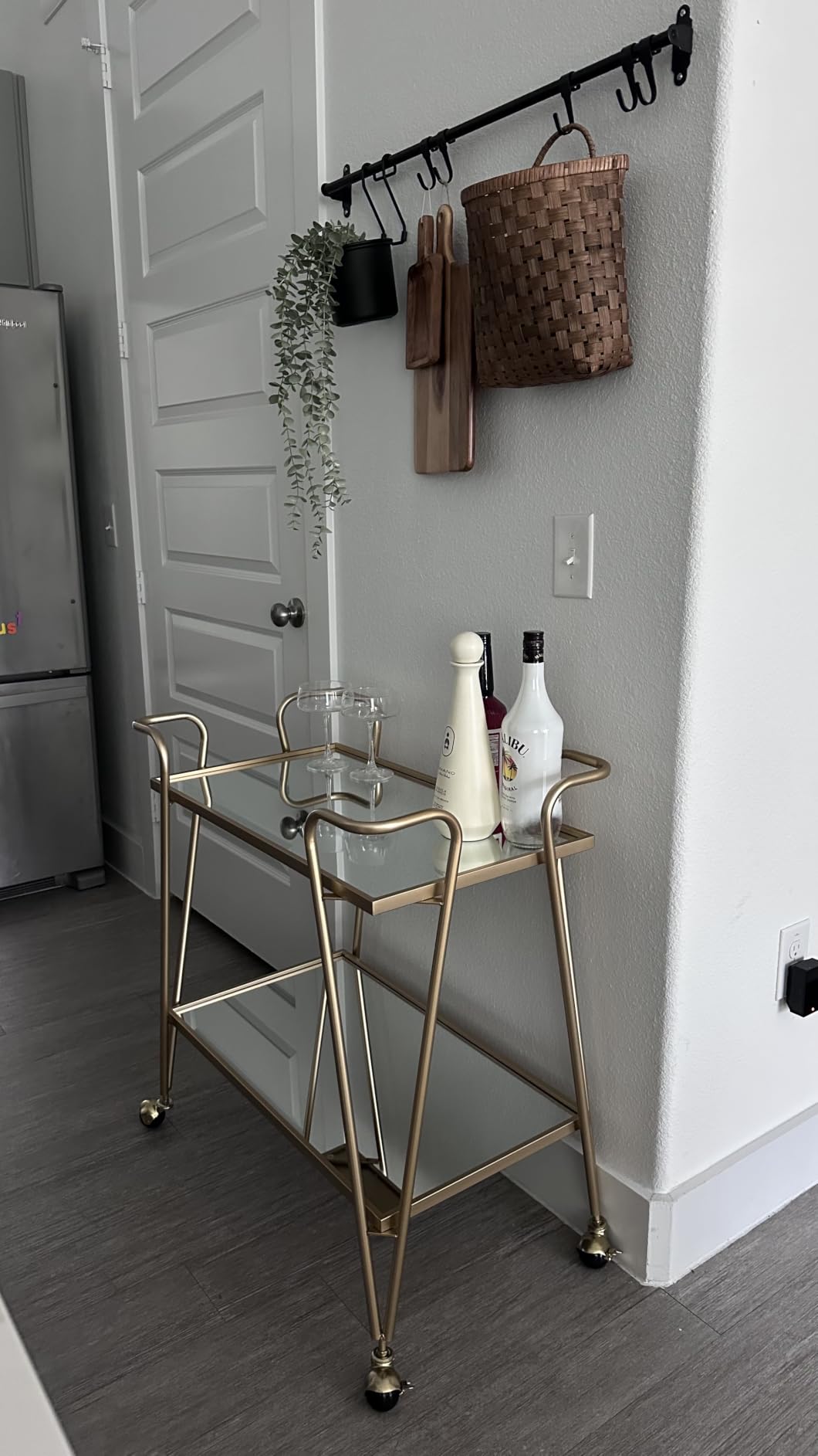Linon Gina Mid-Century Bar Cart, Gold customer photo 1