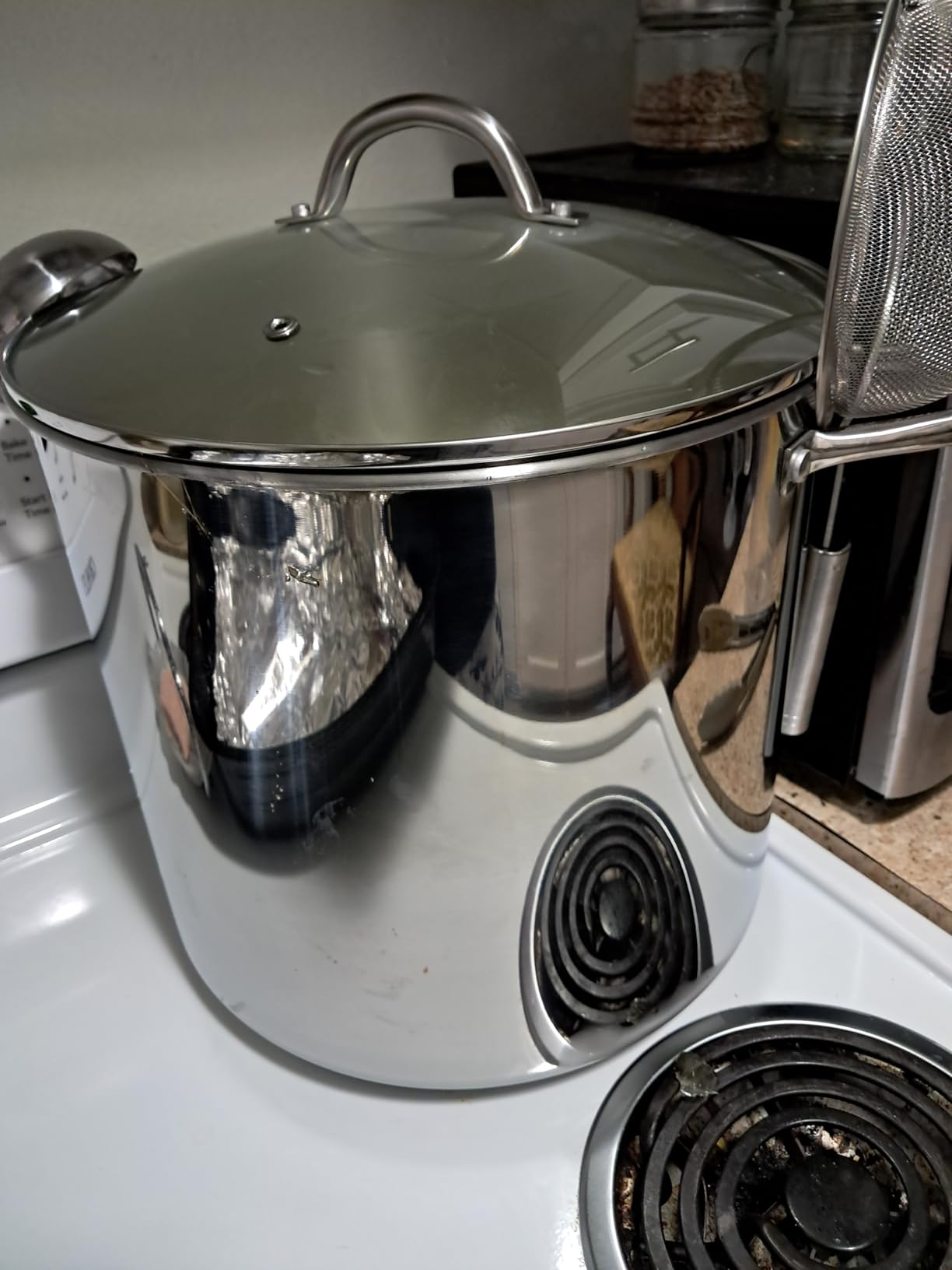 HOMICHEF Commercial Grade LARGE STOCK POT 20 Quart With Lid - Nickel Free Stainless Steel Cookware - Healthy Polished Stockpots - Heavy Duty Induction Soup Pot customer photo 2