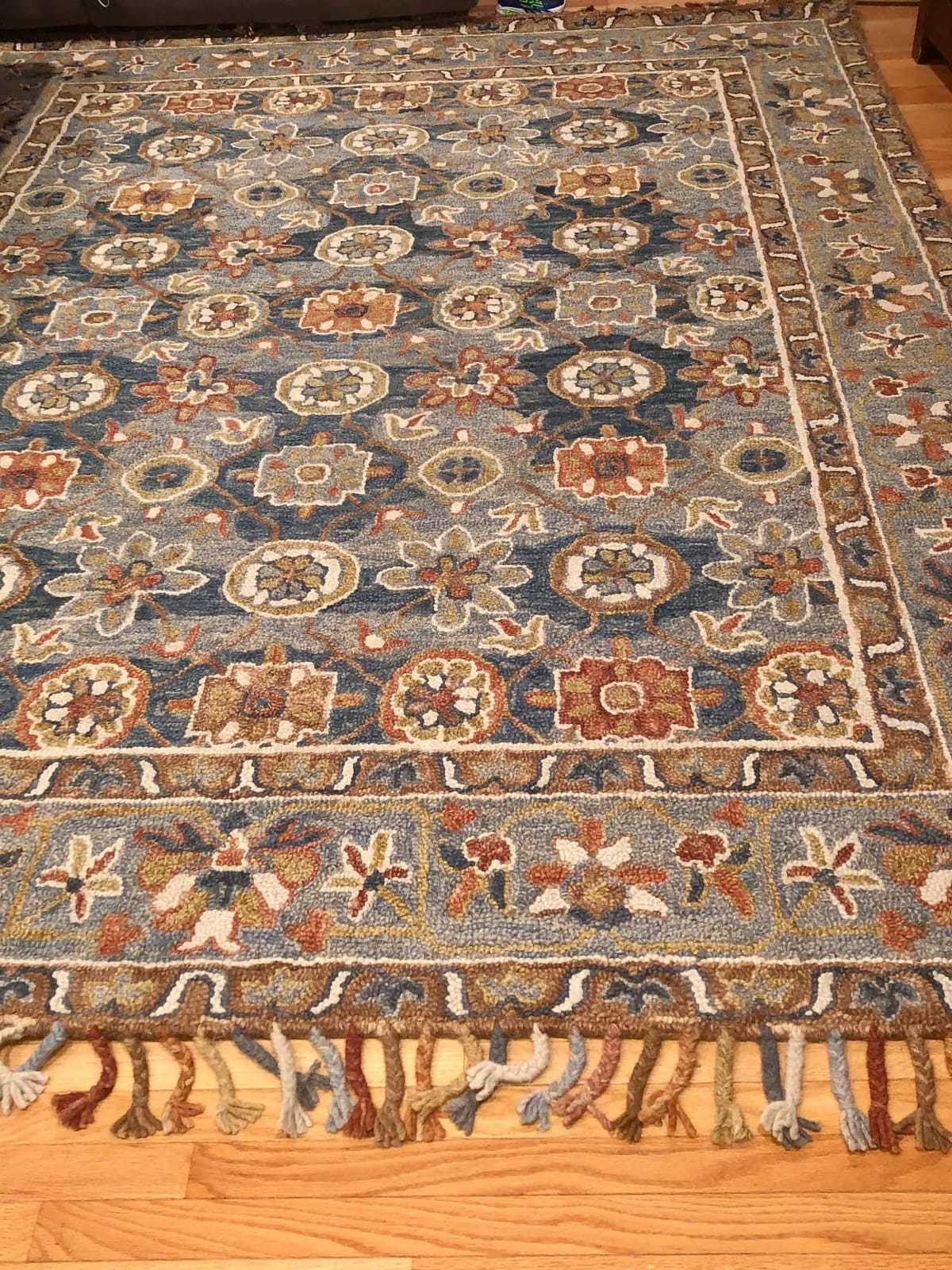 SAFAVIEH Aspen Collection Area Rug - 9' x 12', Grey & Navy, Handmade Boho Braided Tassel Wool, Ideal for High Traffic Areas in Living Room, Bedroom (APN110A) customer photo 2