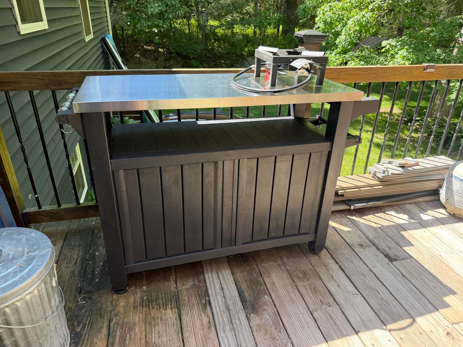 Keter Unity XL Portable Outdoor Table with Stainless Steel Top for Kitchen Prep and Outdoor Storage Cabinet for Grilling Accessories, Dark Grey customer photo 2