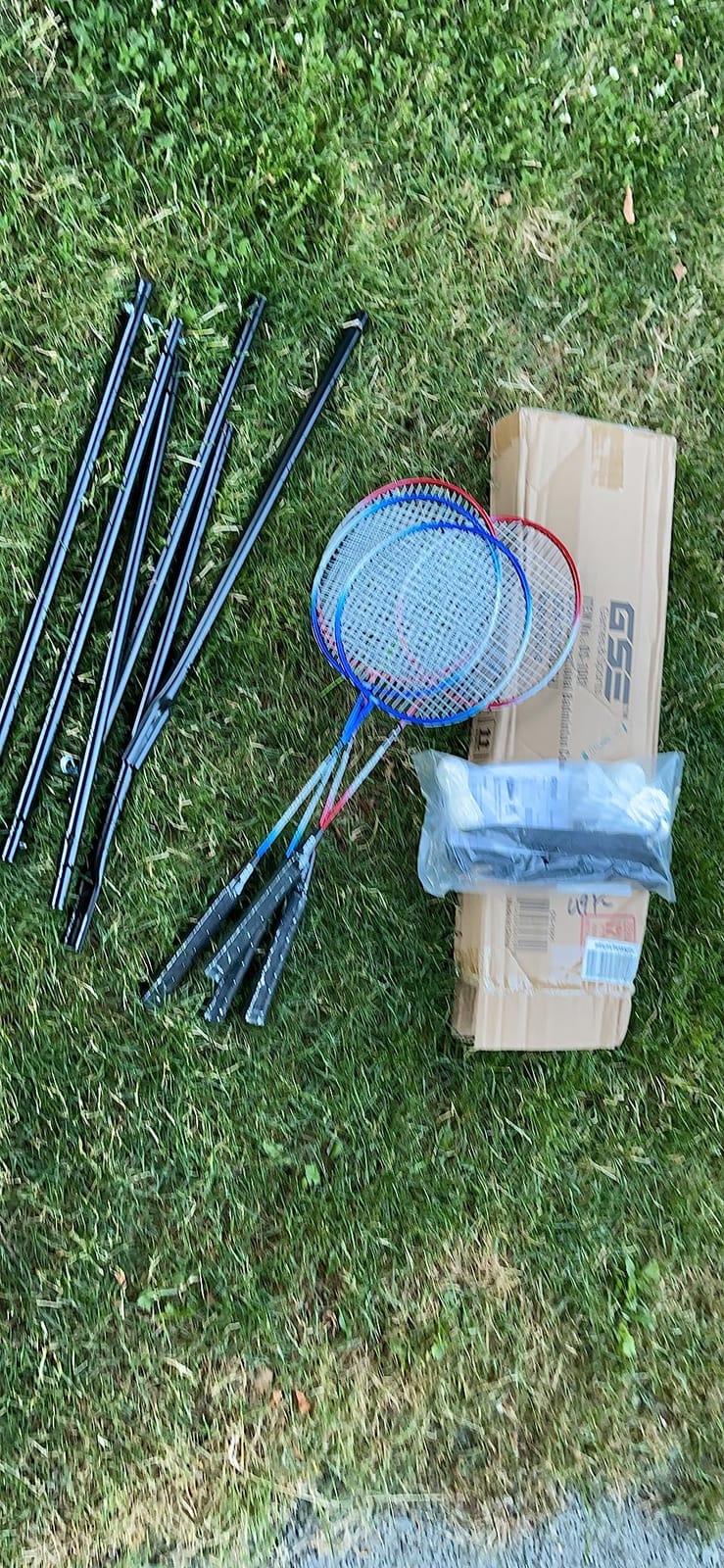 GSE Badminton Complete Set with Net, 4 Rackets 3 Shuttlecocks & Carry Bag | Easy Assembly Net Set, 2' H x 20' L Nylon Net, Stable Stakes, Outdoor Yard Lawn Game Set for Backyard, Park, Beach and Lawn customer photo 2