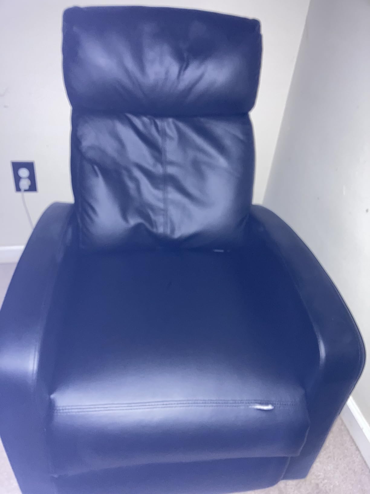 BestMassage | Recliner Chair | No Massage Function | Leather Black | with Lumbar Support, Adjustable Push Back, Wide Armrests, Footrest & Padded Seat | Easy Assembly | for Living Room, Home Theatre customer photo 1
