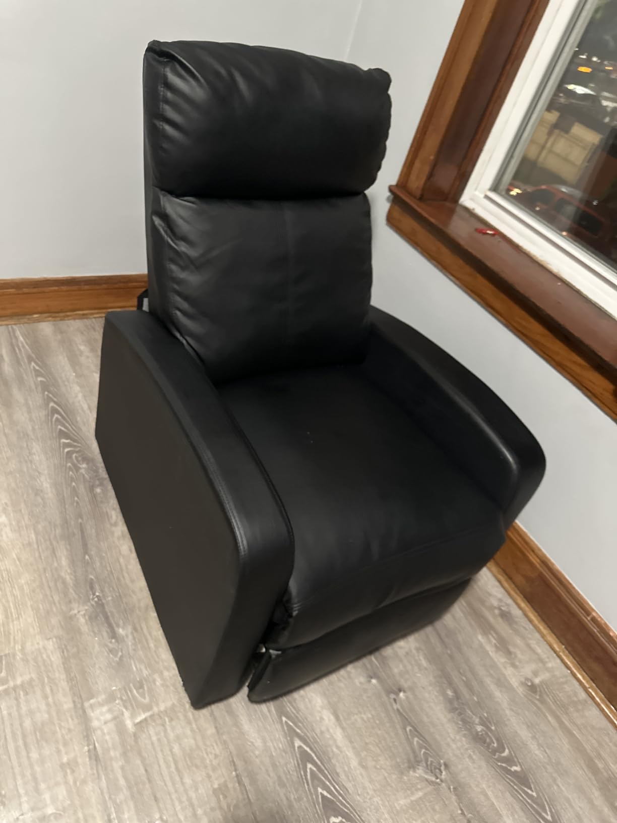BestMassage | Recliner Chair | No Massage Function | Leather Black | with Lumbar Support, Adjustable Push Back, Wide Armrests, Footrest & Padded Seat | Easy Assembly | for Living Room, Home Theatre customer photo 2