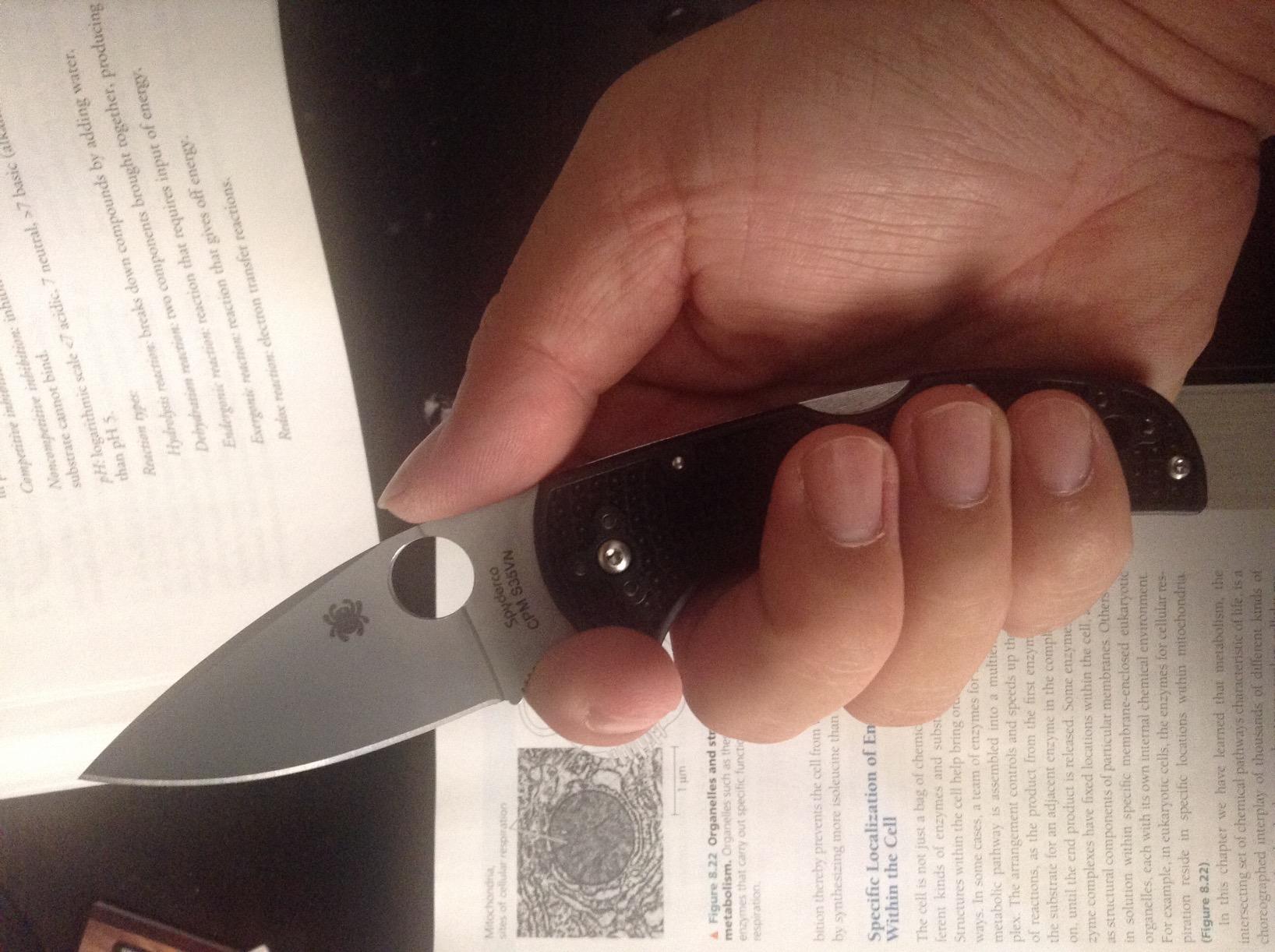 Spyderco Native 5 Lightweight Folding Pocket Knife, PlainEdge | Black Oxide Coating, 2.95