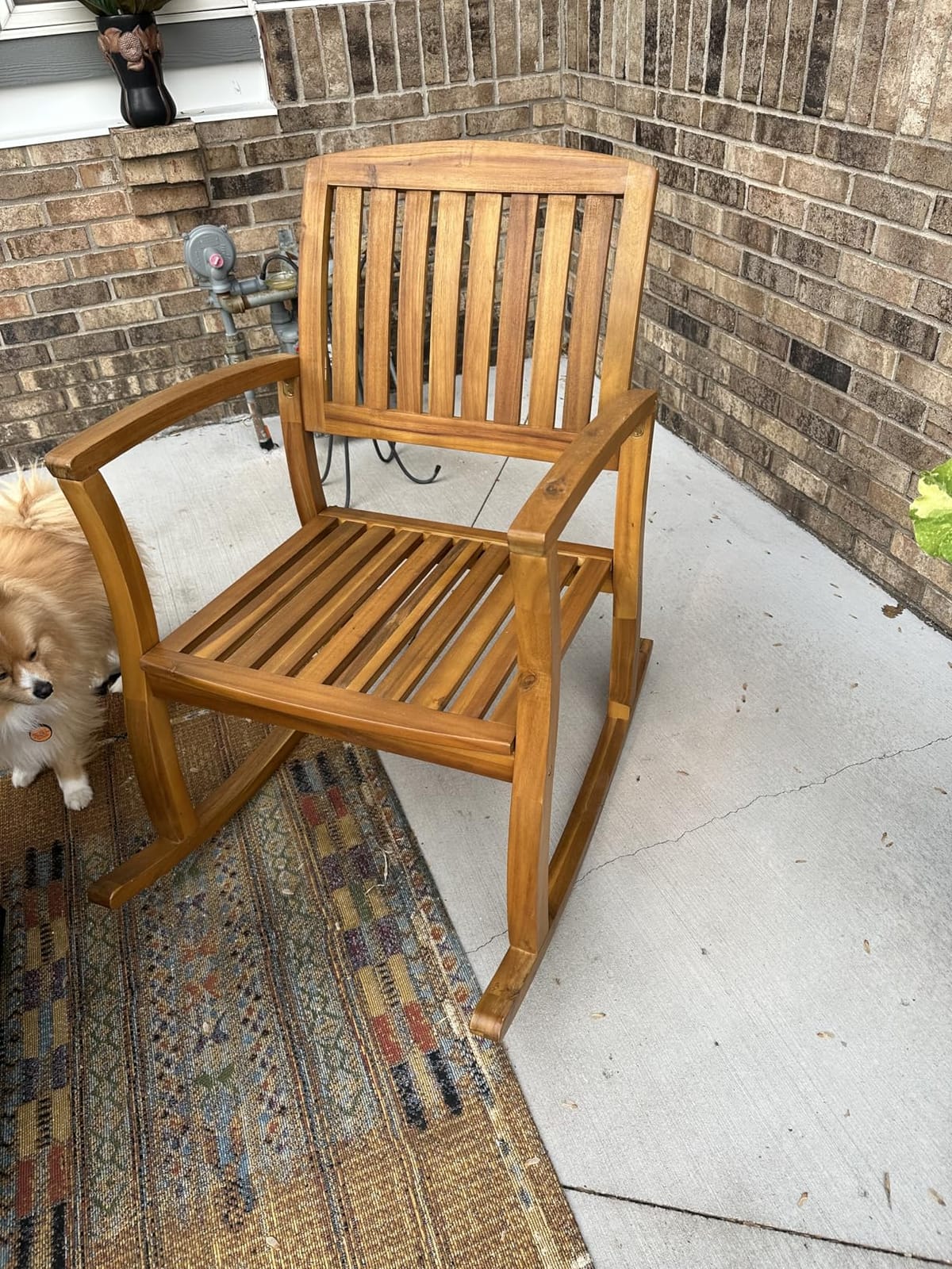 Christopher Knight Home Selma Acacia Rocking Chairs with Cushions, 2-Pcs Set, Teak Finish customer photo 1
