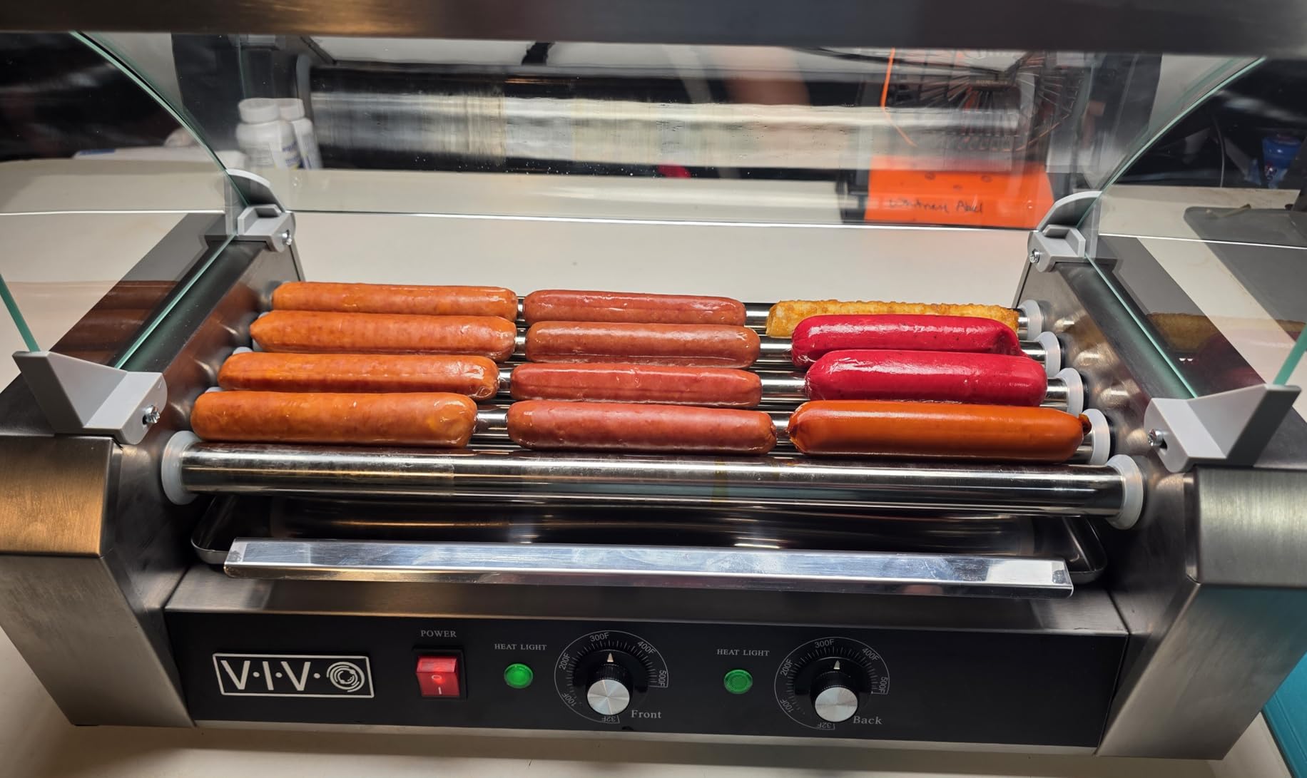 VIVO 5 Roller Electric Grill for 12 Hot Dogs, HOTDG-V205 | 750W, Cover Included, Stainless Steel, Cooker, Warmer, Commercial or Household customer photo 2