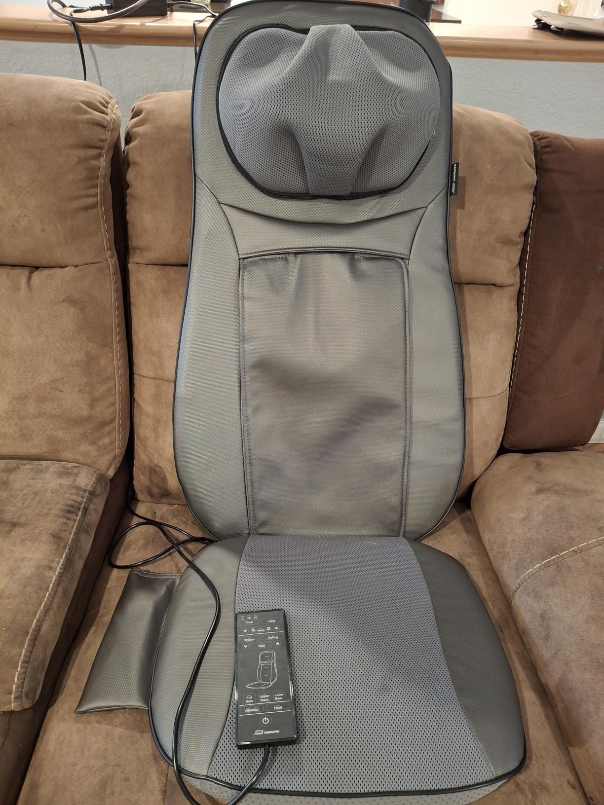 Snailax Shiatsu Neck & Back Massager with Heat Chair Pad Kneading Massage | Men Women Gift, Adjustable Neck Massage, Spot & Rolling Massage, Seat Vibration, 5/10/15 Min Timer customer photo 2