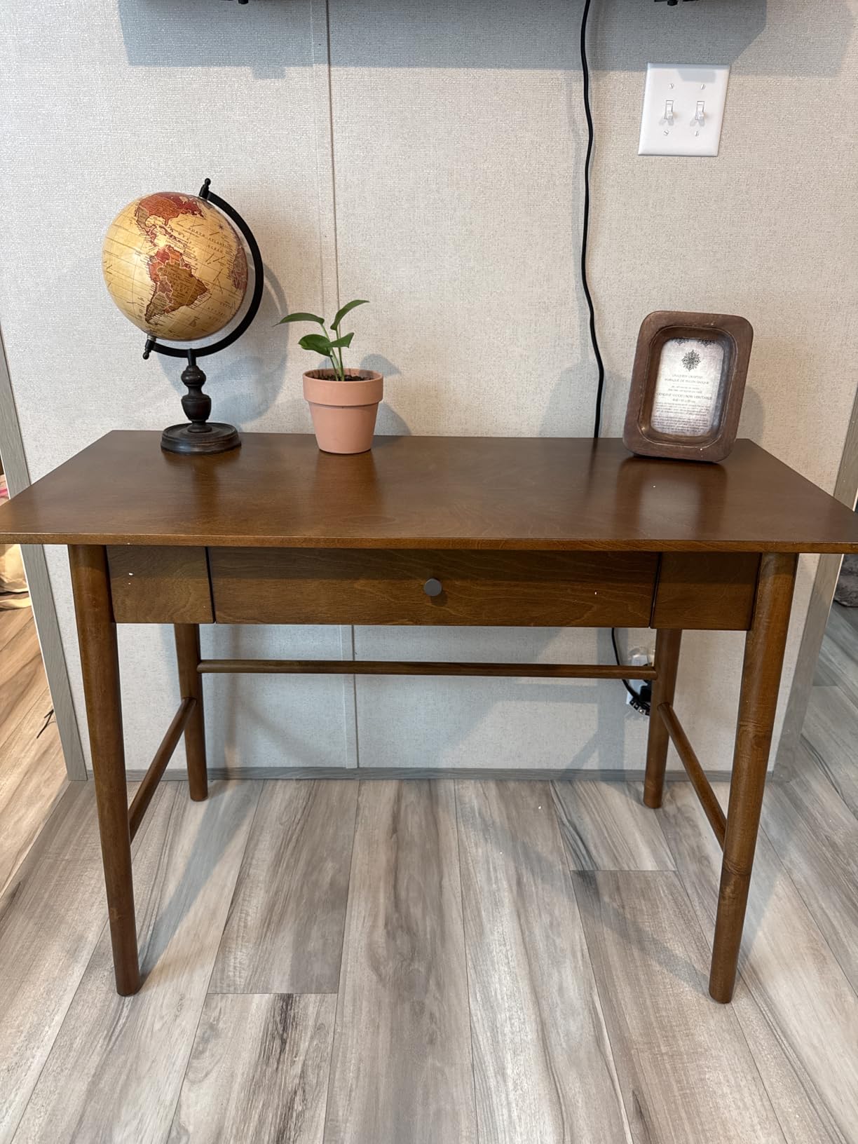 Melissa Mid Century Walnut Desk by Linon customer photo 1