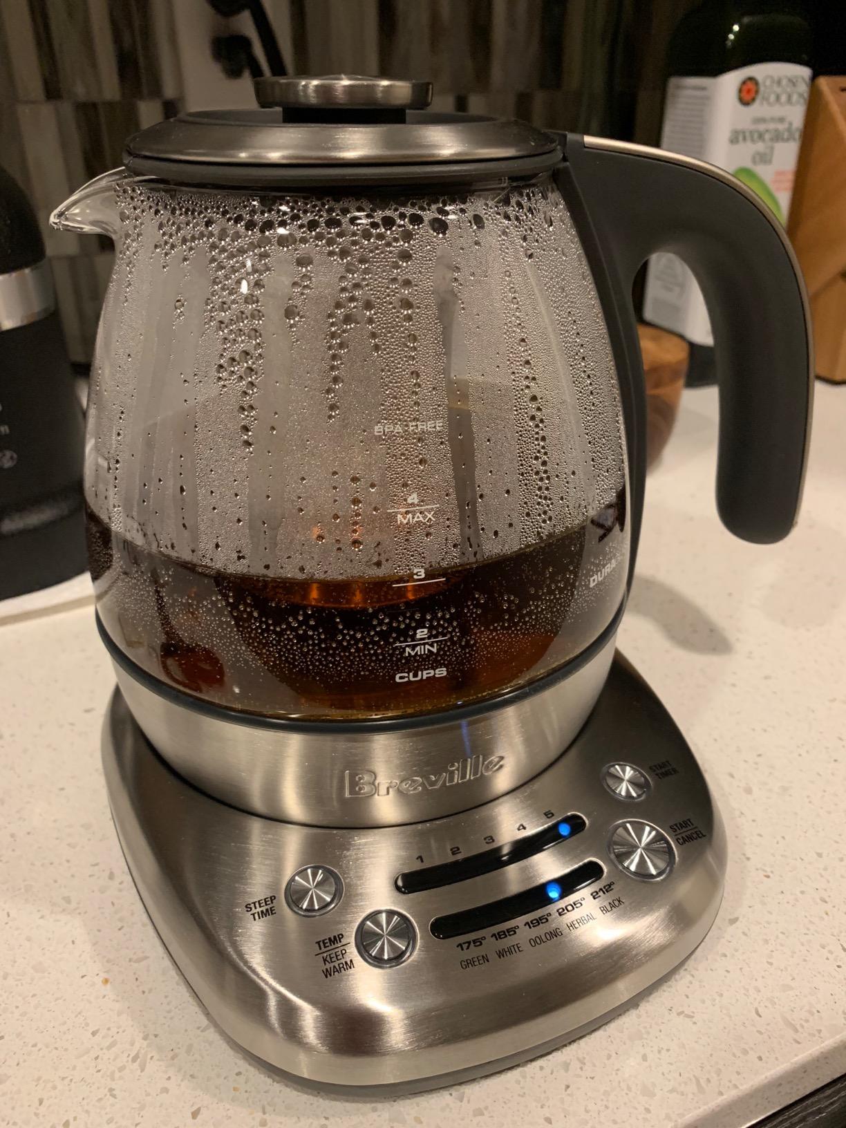 Breville BTM500CLR Smart Tea Infuser Compact, Brushed Stainless Steel | Find the intensity to suit your taste with small tea maker and water kettle | Brew loose leaf tea | 4 cup capacity customer photo 2