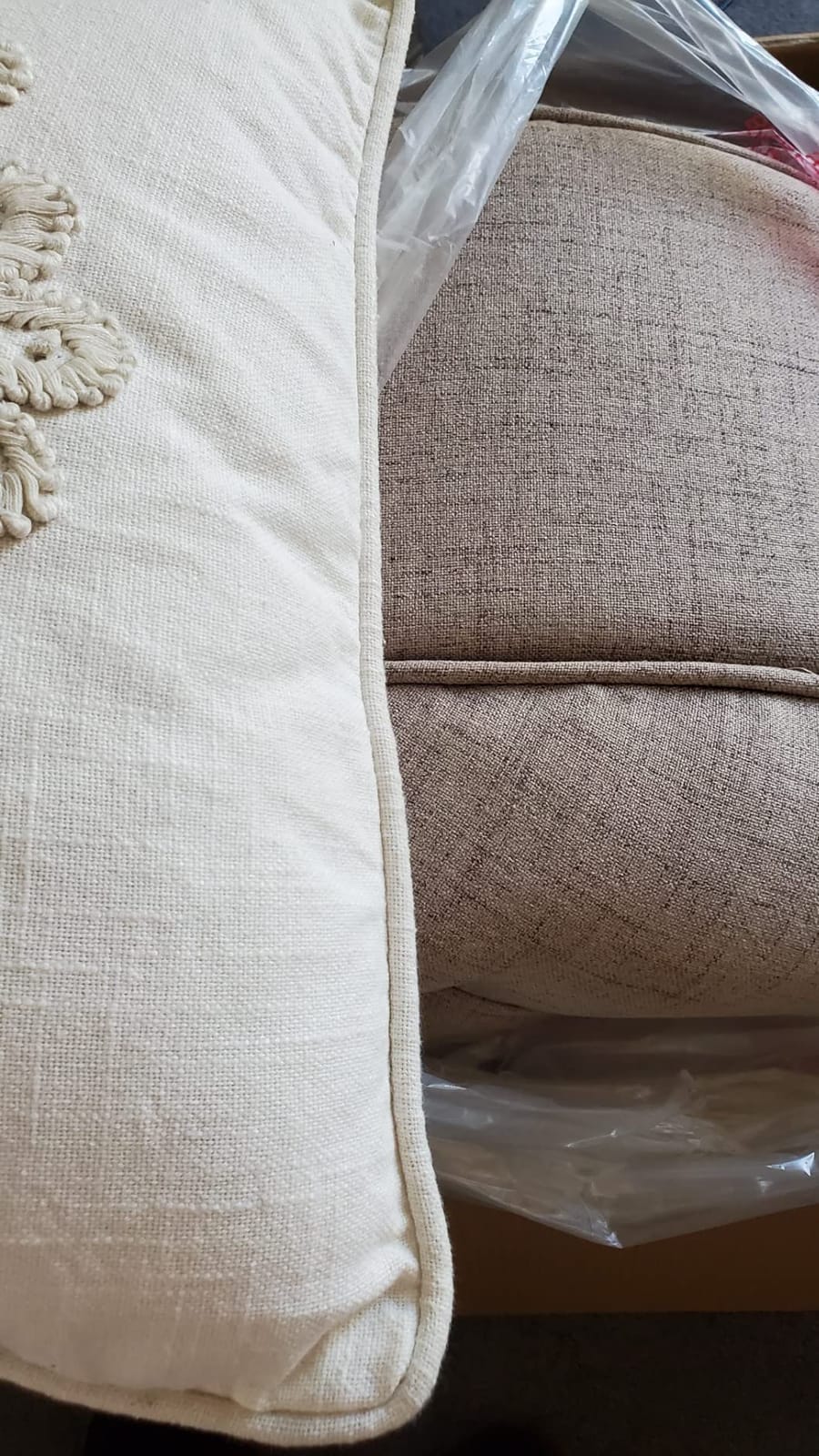 Homepop Home Decor Button Tufted Woven Round Storage Ottoman Large customer photo 1