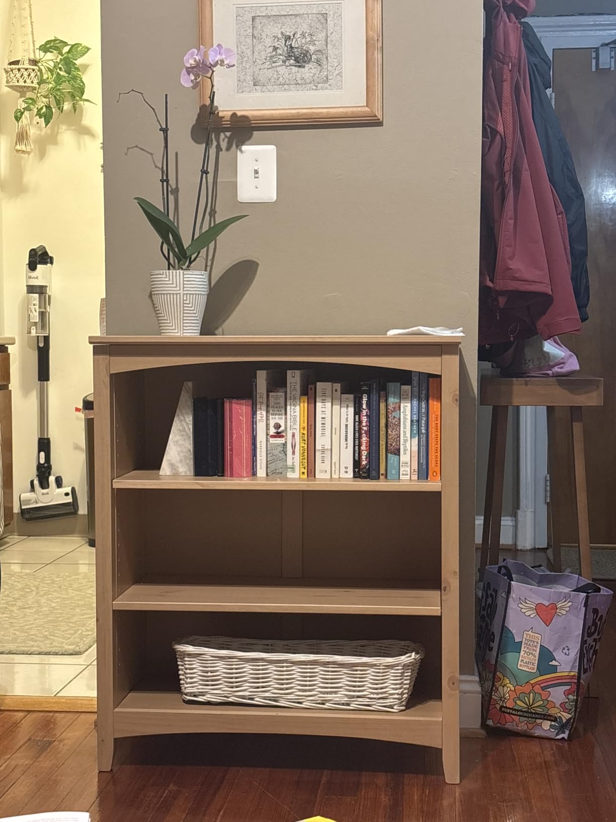 Camaflexi Shaker Style 6 Shelf Bookcase / Solid Wood / 72 inch Tall / Adjustable Shelving / Closed Back / Display Bookshelf for Living Room, Bedroom, Home and Office, Cherry customer photo 2
