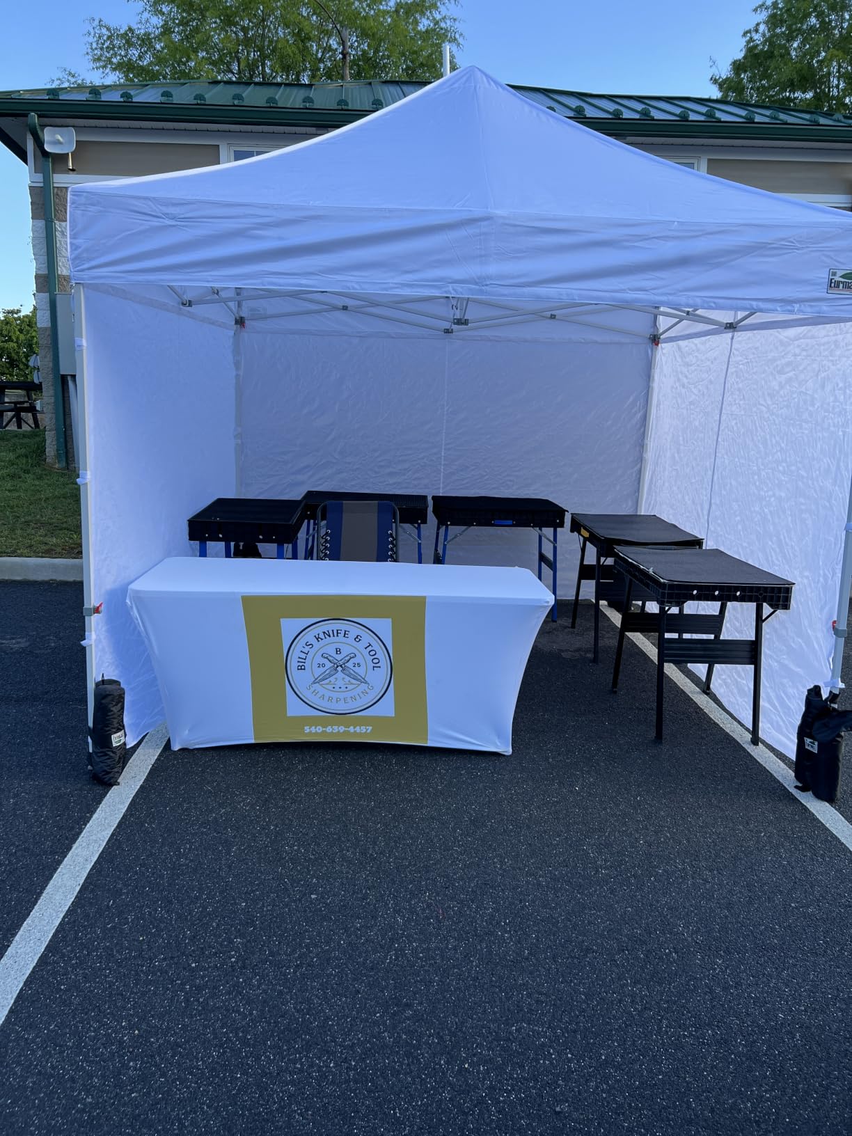 Eurmax USA 10x10 Pop Up Canopy, Commercial Tent with Patented No-Tip Rolling Bag, 30sqft Extension Awning & 4 Zippered Removable Walls, UV & Water Resistant, Heavy Duty Instant Shelter Gazebo, White customer photo 1