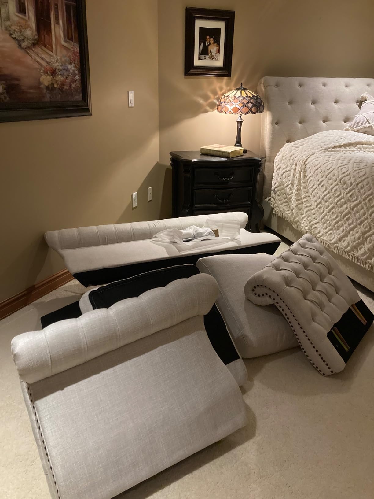 Christopher Knight Home Karen Traditional Chesterfield Loveseat Sofa, BlackBerry and Dark Brown, 61.75 x 33.75 x 27.75 customer photo 1