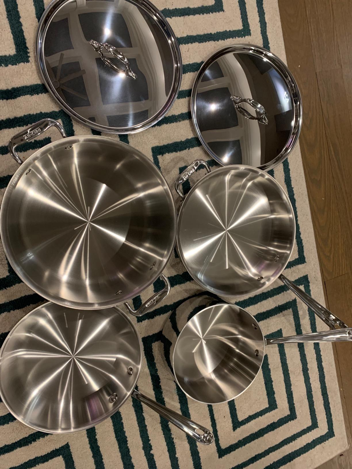 All-Clad D3 Stainless Steel 7 Piece Cookware Set - Made in USA - Includes Frying Pans, Saucepan, Sautepan, Stockpot - Professional Grade - Oven Safe & Induction Compatible customer photo 2