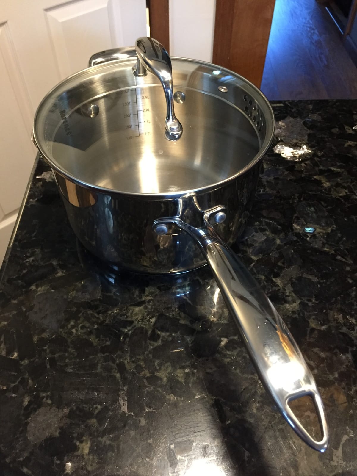 Rorence 3.7 Quart Stainless Steel Induction Sauce Pan with Lid | Stainless Steel Pot Saucepan with Pour Spout & Glass Lid with Strainer customer photo 2