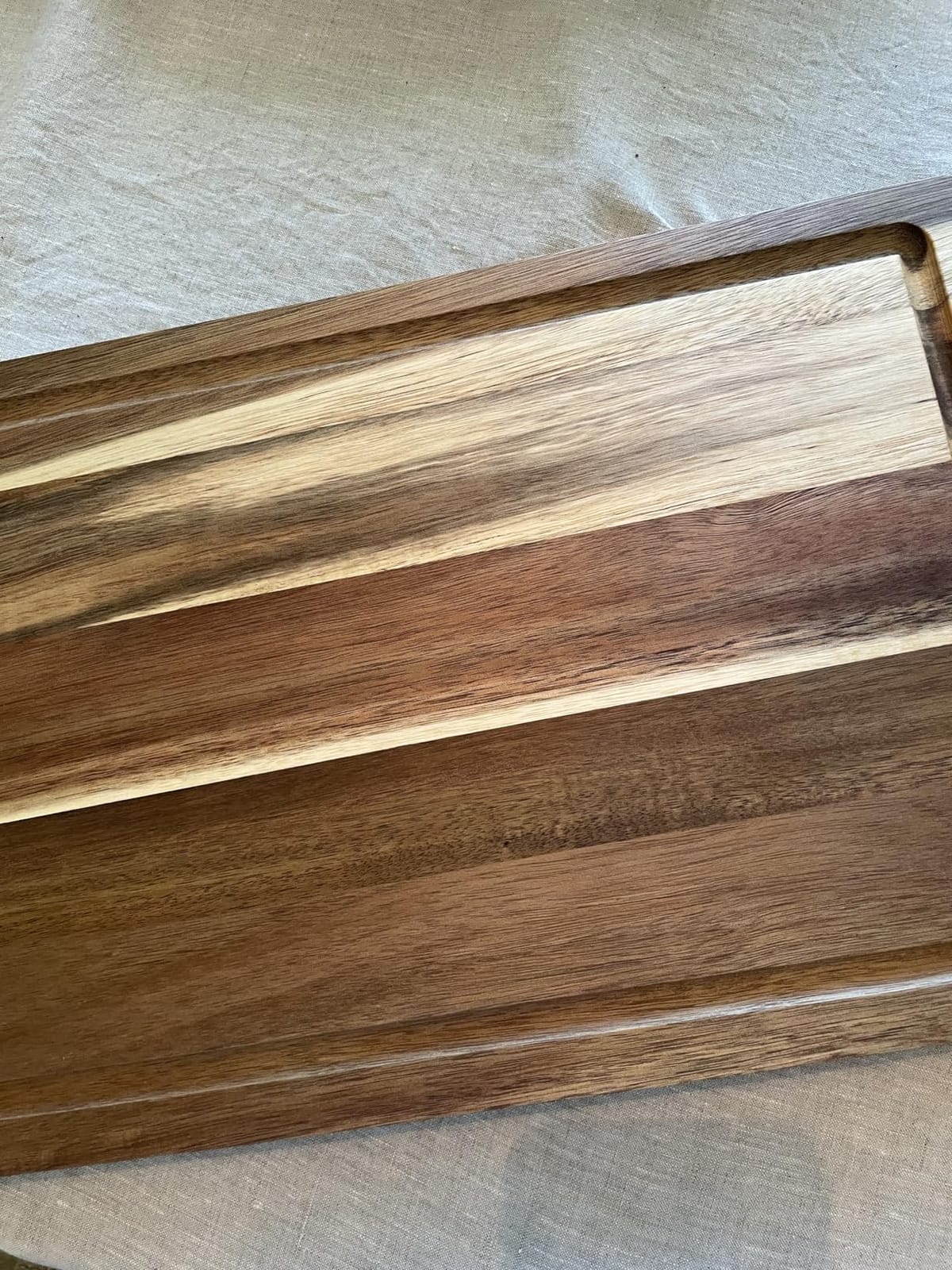 Non-Toxic Acacia Wood Cutting Board, Mineral Oil & Plastic Free, 16x11 in | Petroleum & BPA free. FSC-certified wood. Knife-friendly surface. Beeswax, flaxseed & lemon oil finish. customer photo 1