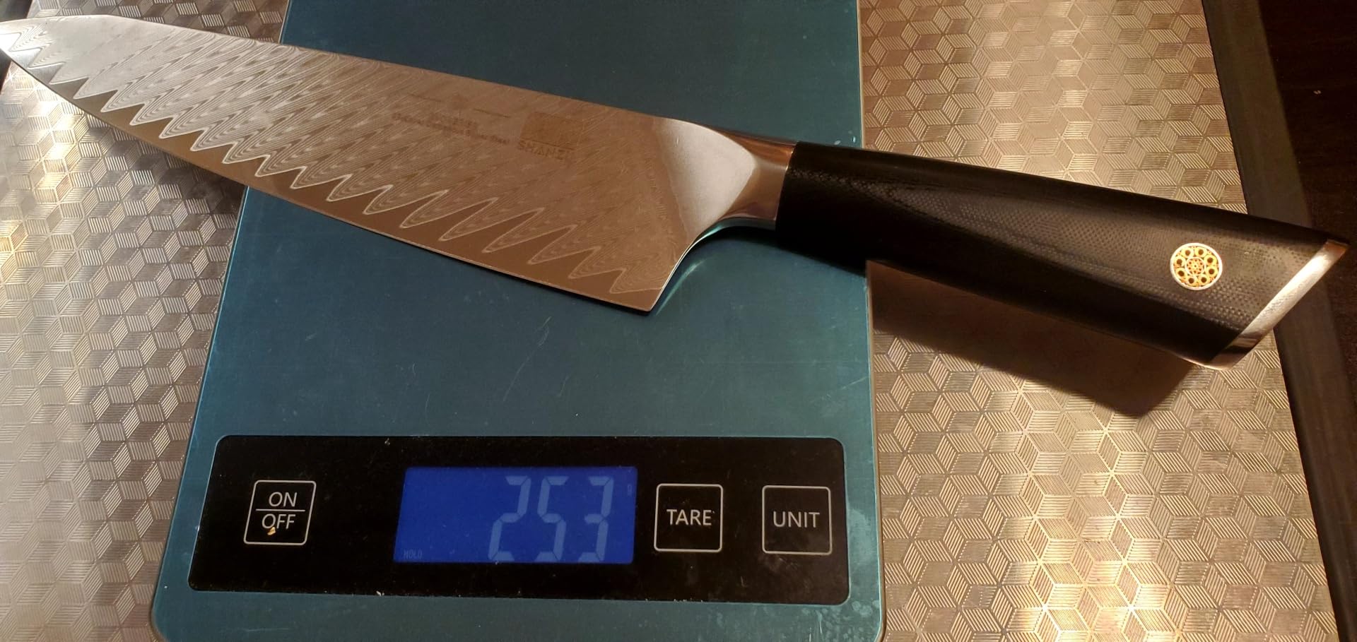 SHAN ZU Damascus Chef Knife 8 inch, 67-Layer High Carbon Steel, G10 Handle customer photo 2