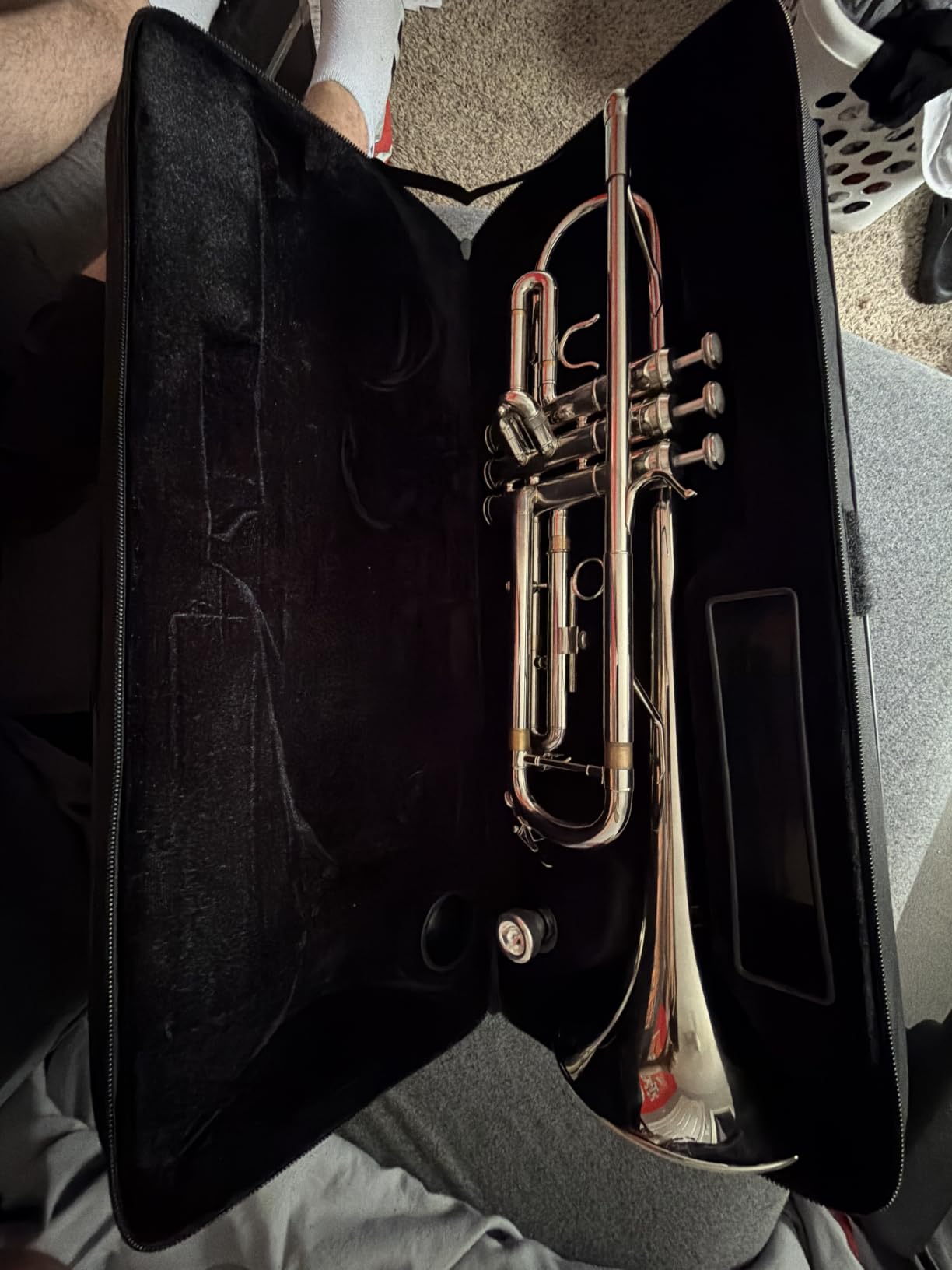 Eastar Bb Standard Trumpet Set for Beginner, Brass Student Trumpet Instrument with Hard Case, Cleaning Kit, 7C Mouthpiece and Gloves, ETR-380, Golden customer photo 2