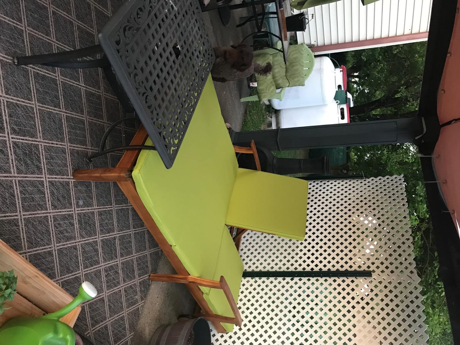 Christopher Knight Home Samantha Double Chaise Lounge for Yard and Patio, Acacia Wood Frame, Teak Finish with Blue Cushions customer photo 1
