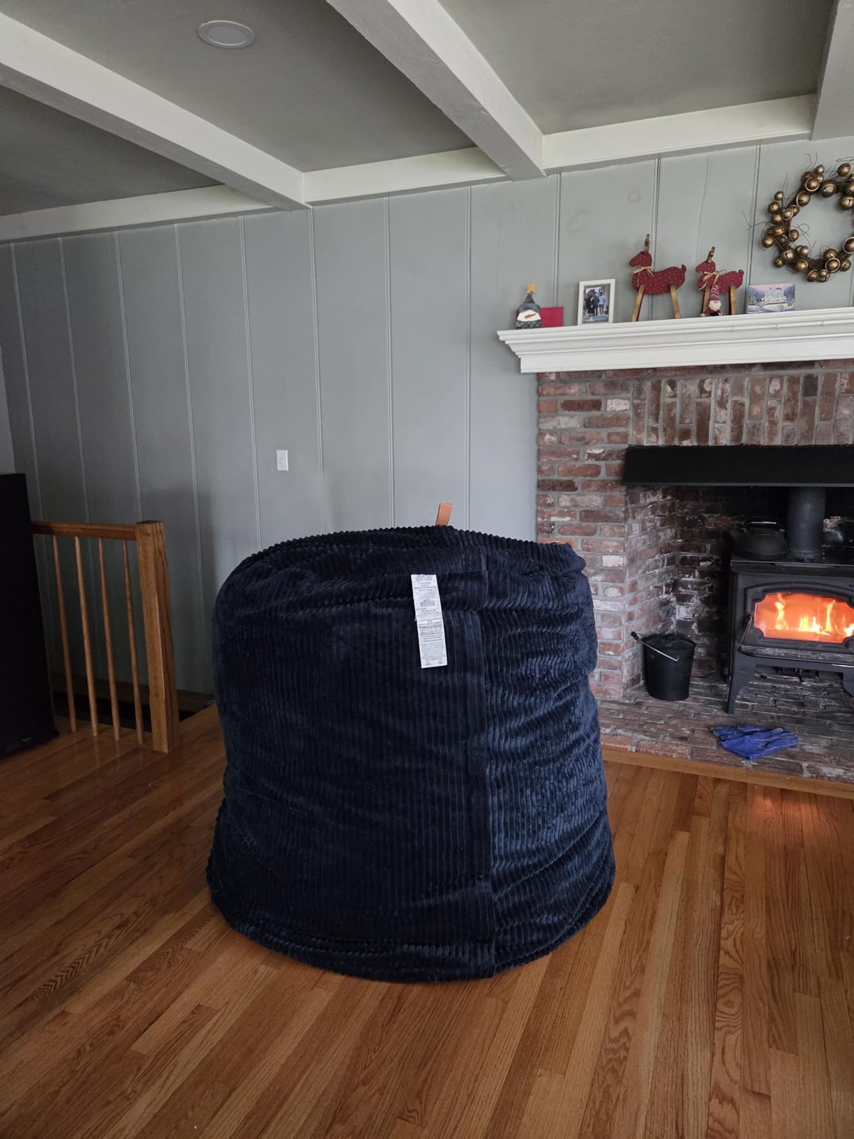 Big Joe Fuf 5Ft Oversized Foam Bean Bag Chair with Removable Cover for Kids, Teens, Adults, Onyx Lenox, Durable Woven Polyester, 5 Foot Large Reading and Gaming Seat customer photo 1